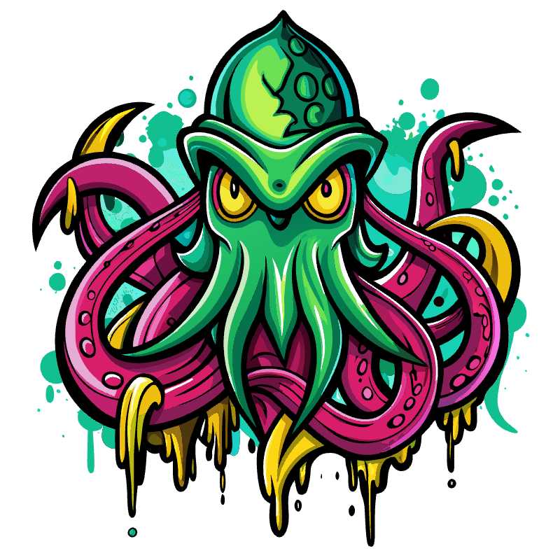 Vibrant Squid Graffiti Vector Icon Perfect for Creative Projects