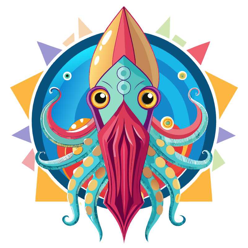 Vibrant Squid Vector Art - Perfect for Design Projects and Editing