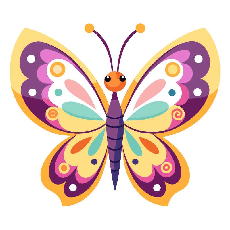 Whimsical Butterfly Vector Illustration Perfect for Creative Designs