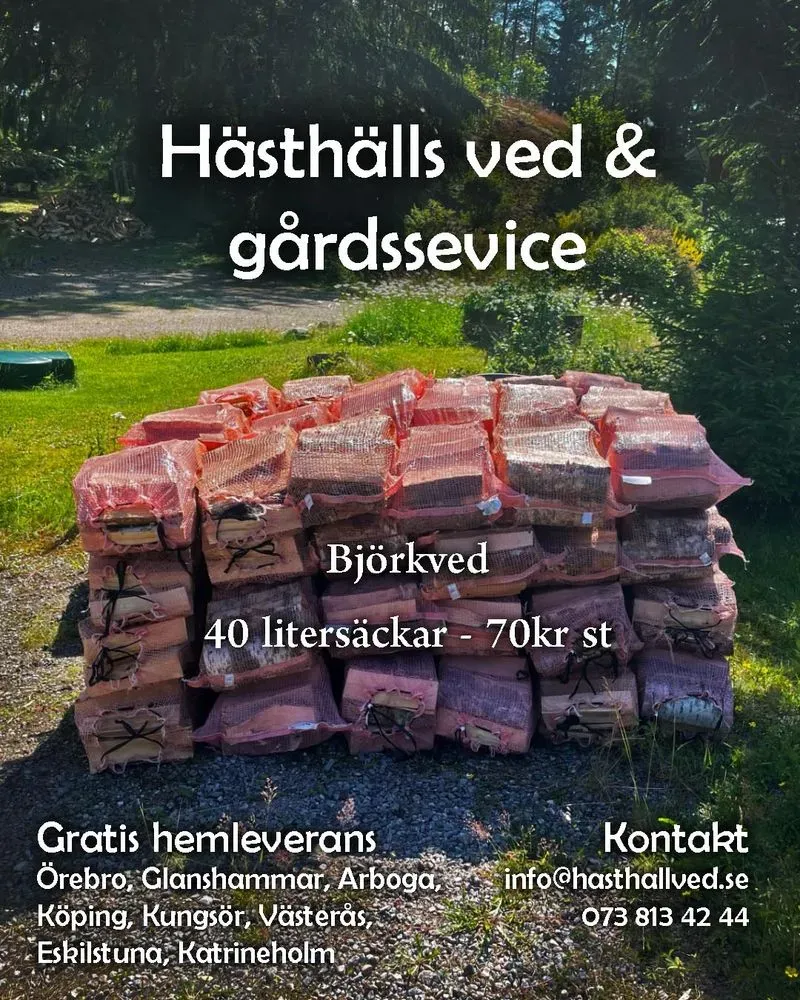 Björkved till salu i Västerås