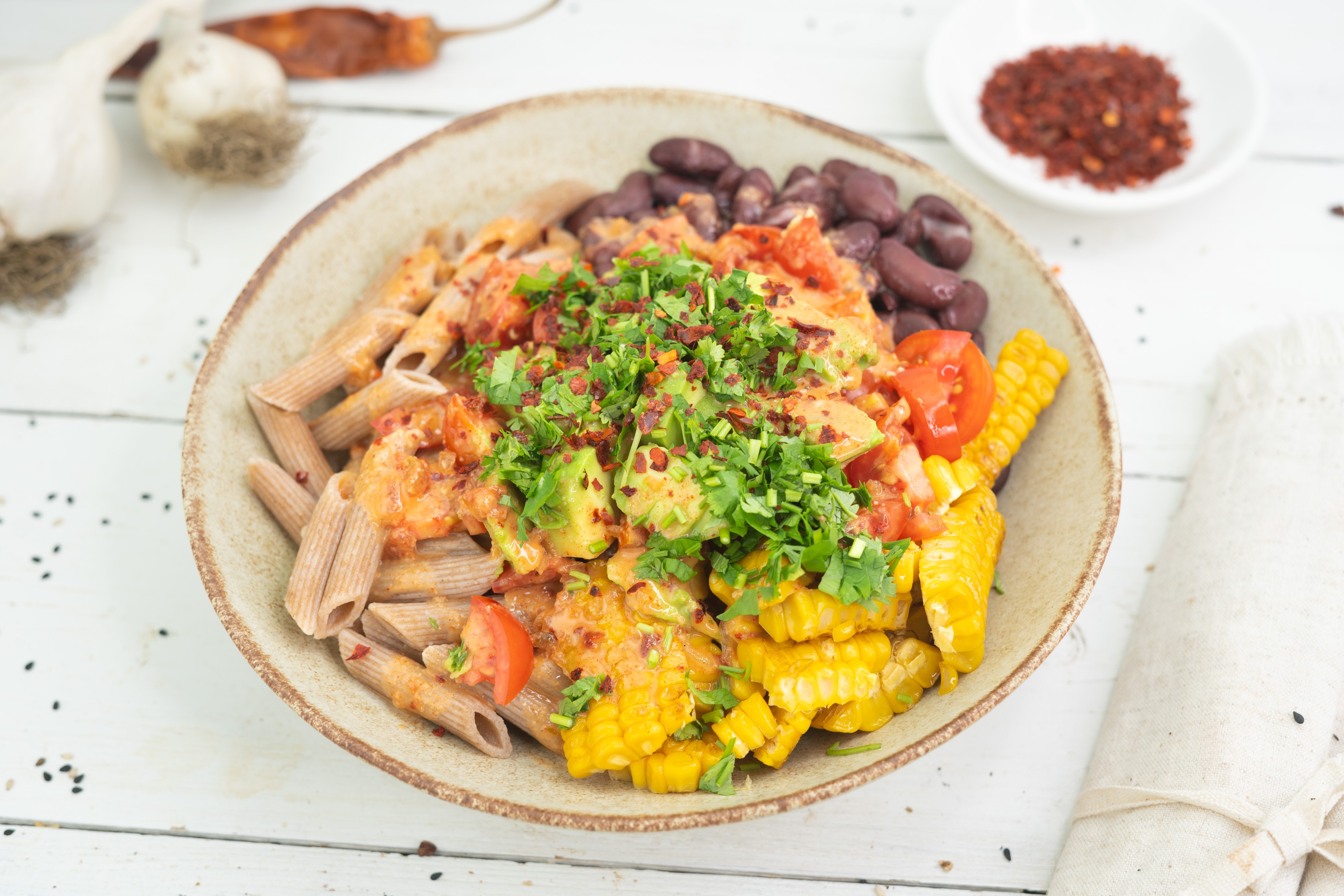 Rezept Serviervorschlag Mexikanisch- würziger Nudelsalat