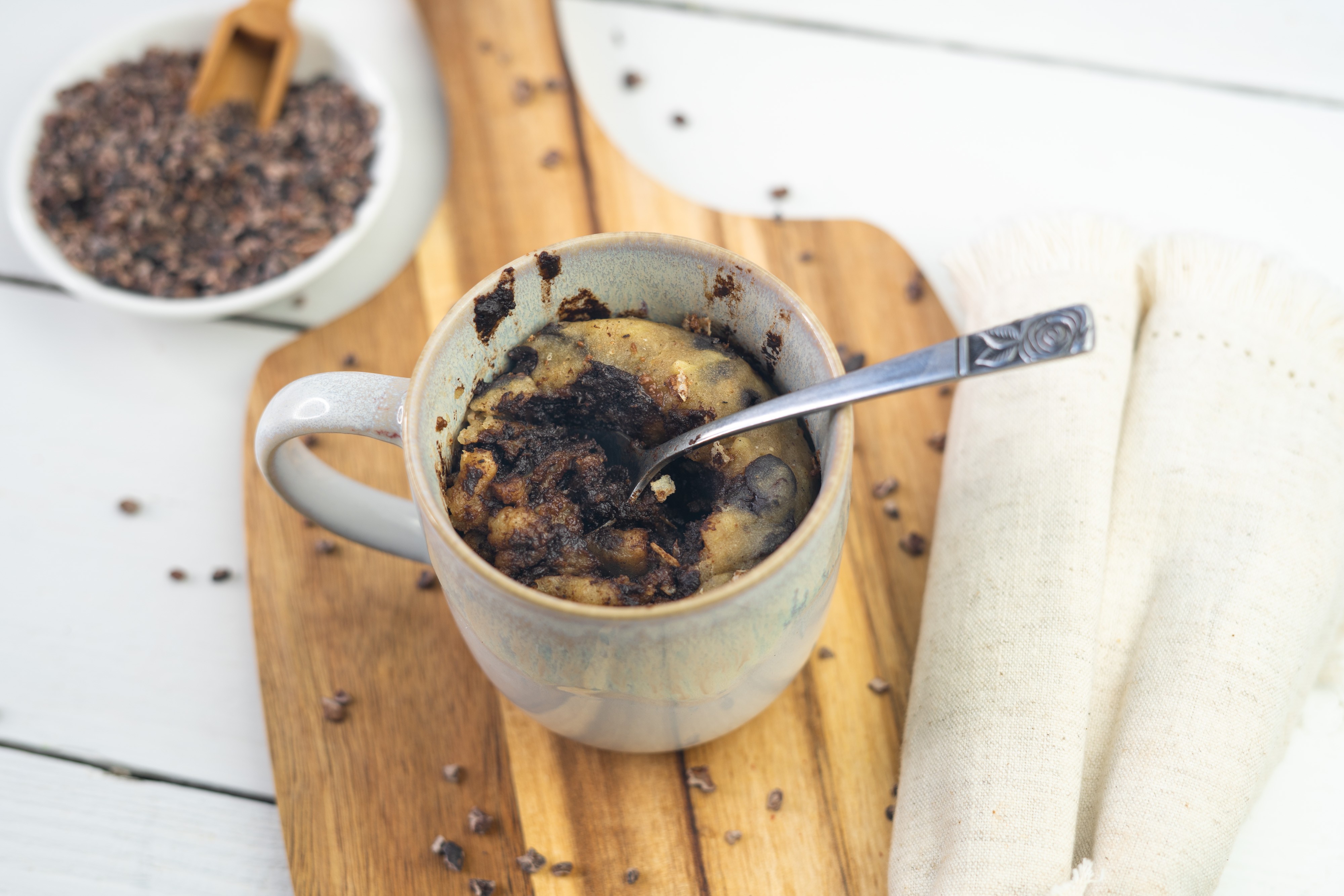 Rezept Serviervorschlag Schoko Banenbrot Tassenkuchen