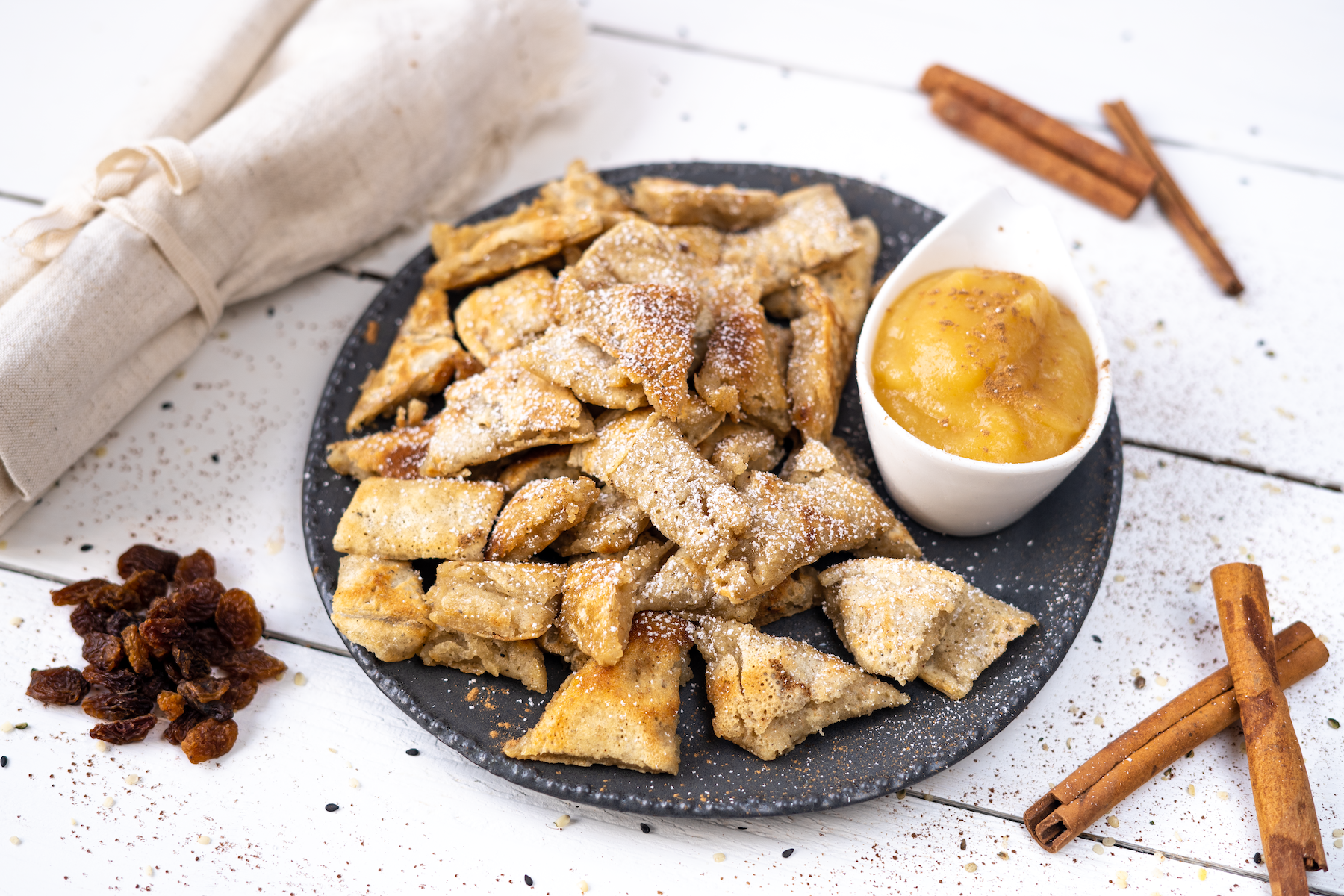 Rezept Serviervorschlag Zuckerfreier Kaiserschmarrn