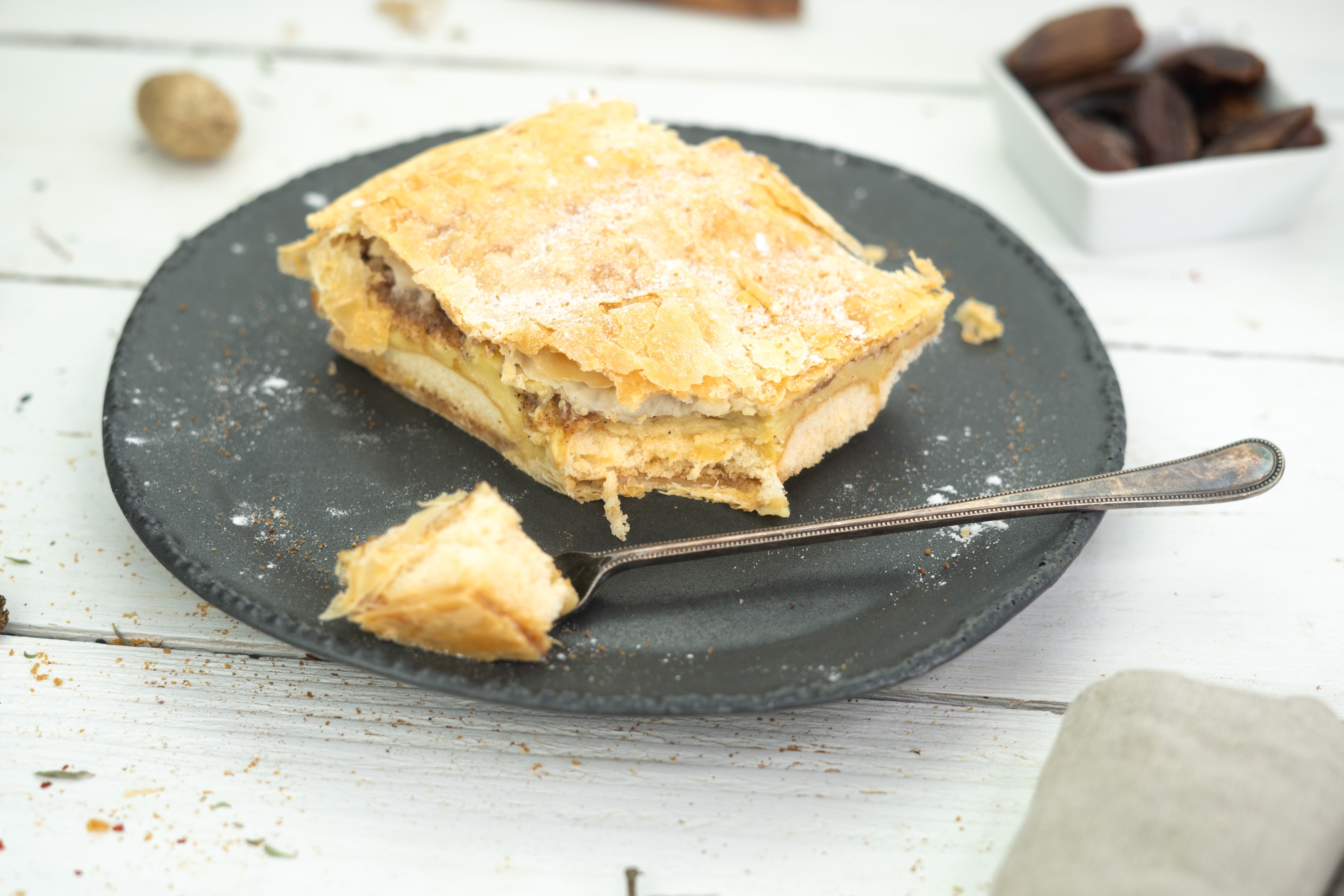 Rezept Serviervorschlag Apfel Pudding Schnitten