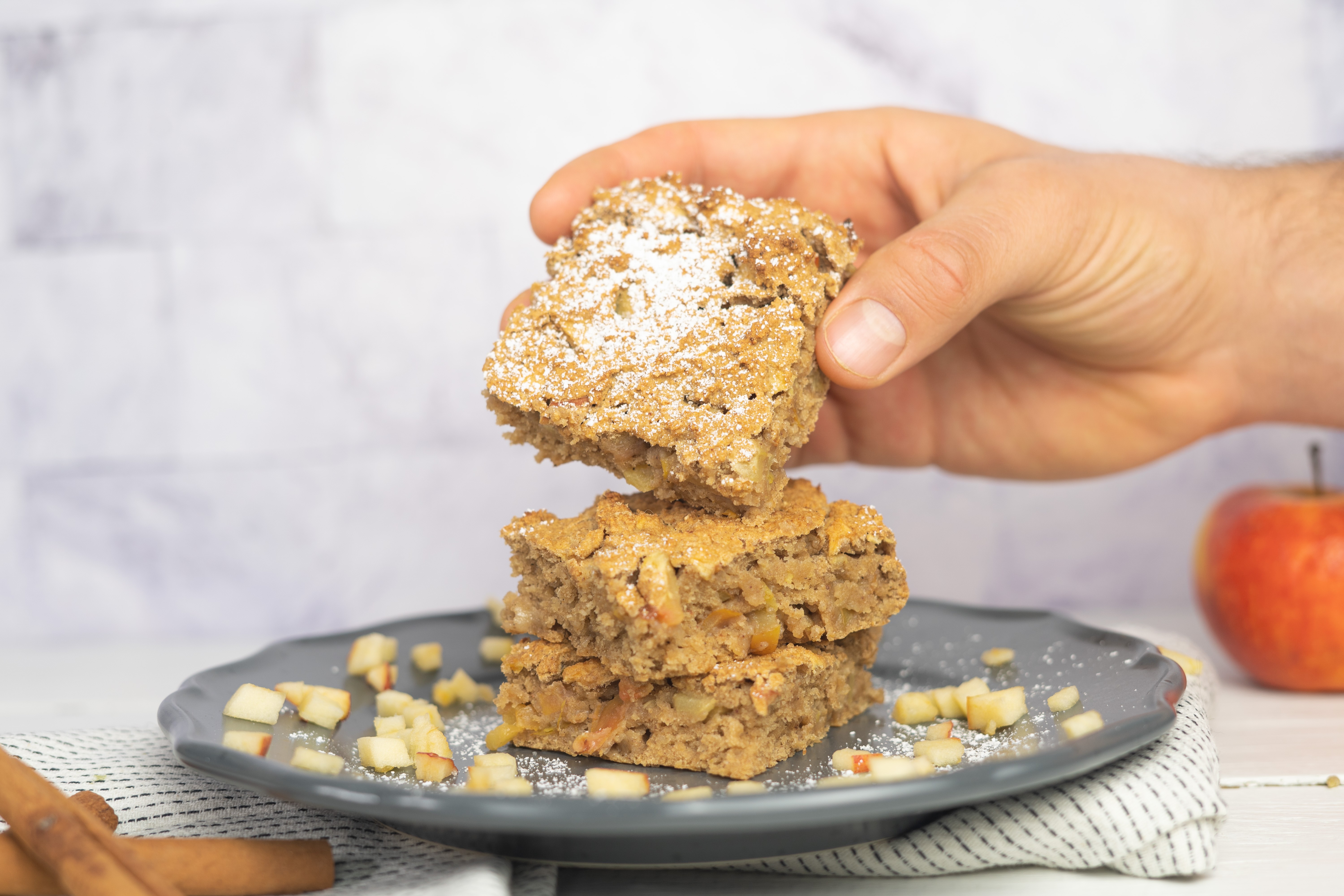 Rezept Serviervorschlag Glutenfreie Apfel Blondies