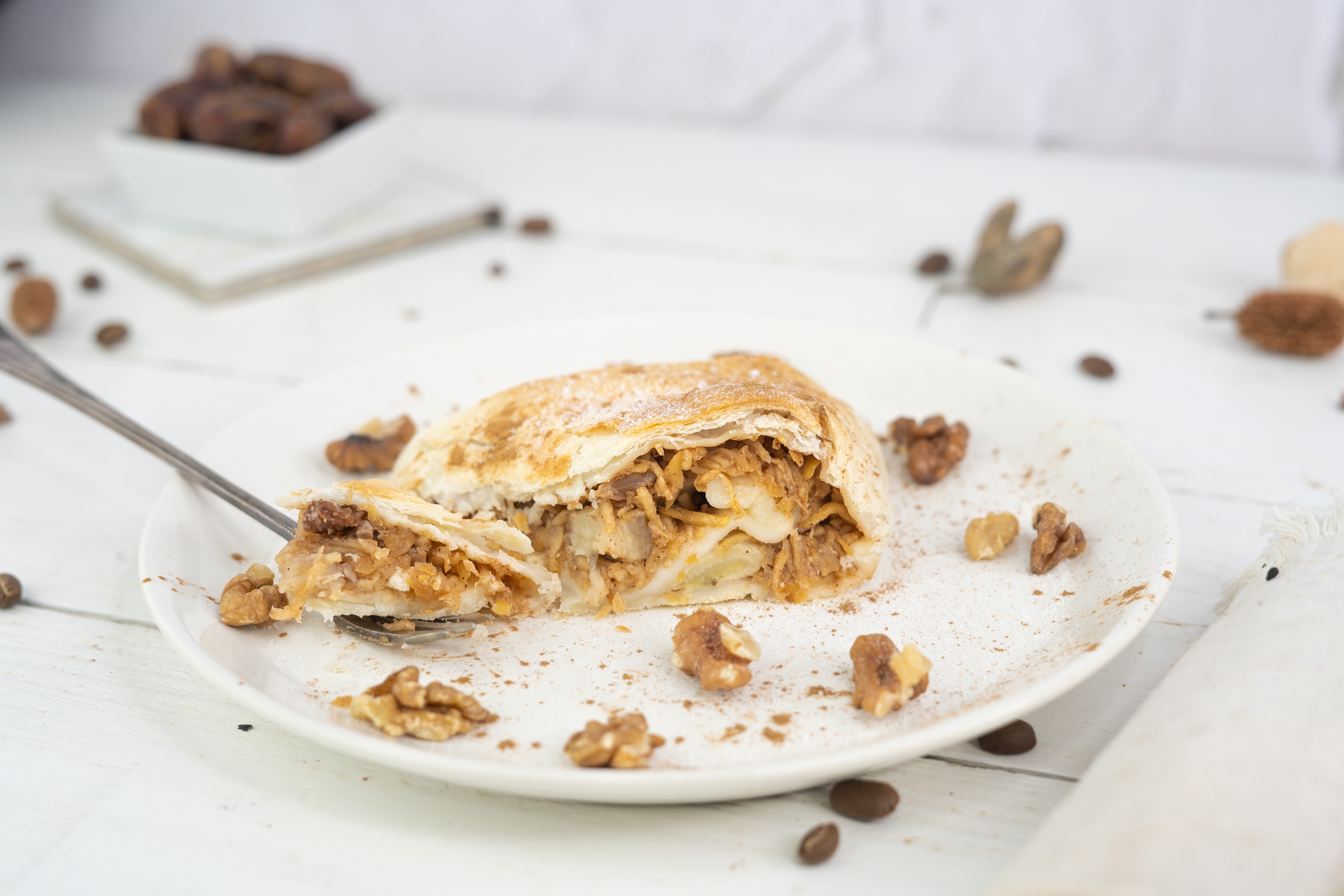 Rezept Serviervorschlag Apfel Bananen Strudel