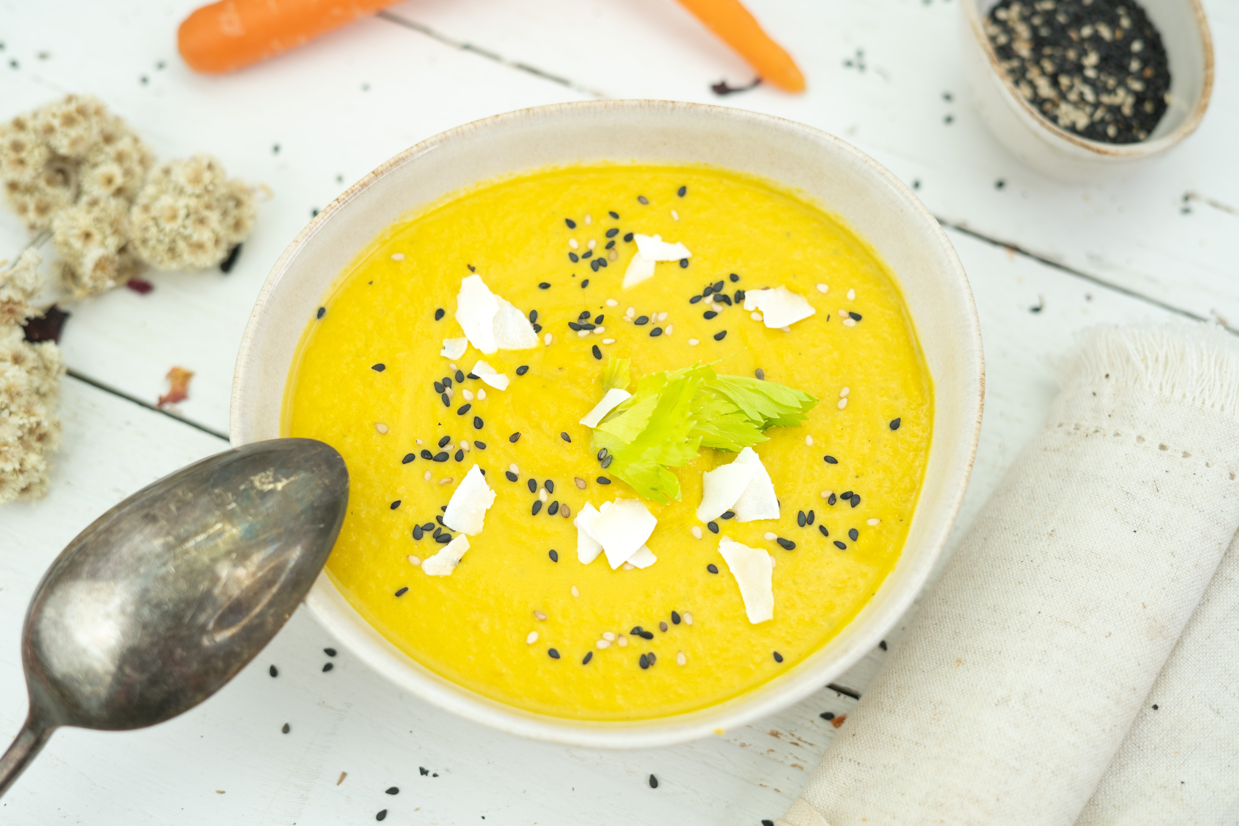Rezept Serviervorschlag Karotten Kokossuppe