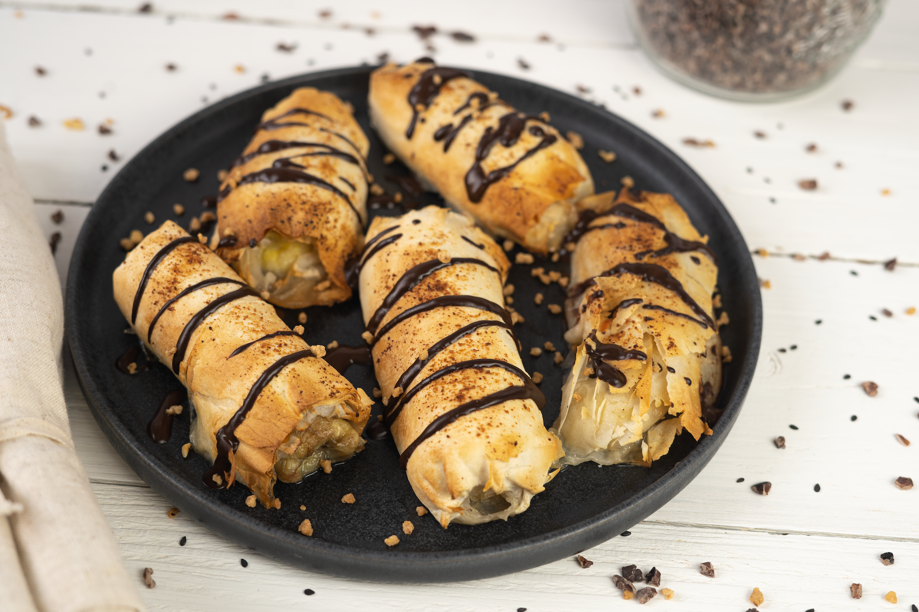 Rezept Serviervorschlag Gebackene Bananen im Blätterteig