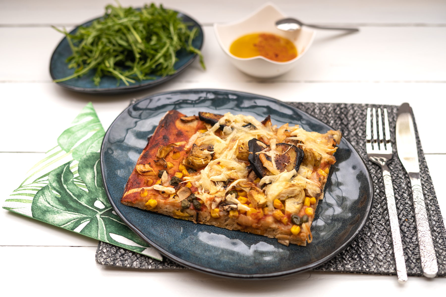Rezept Serviervorschlag Selbstgemachte Gemüse Pizza