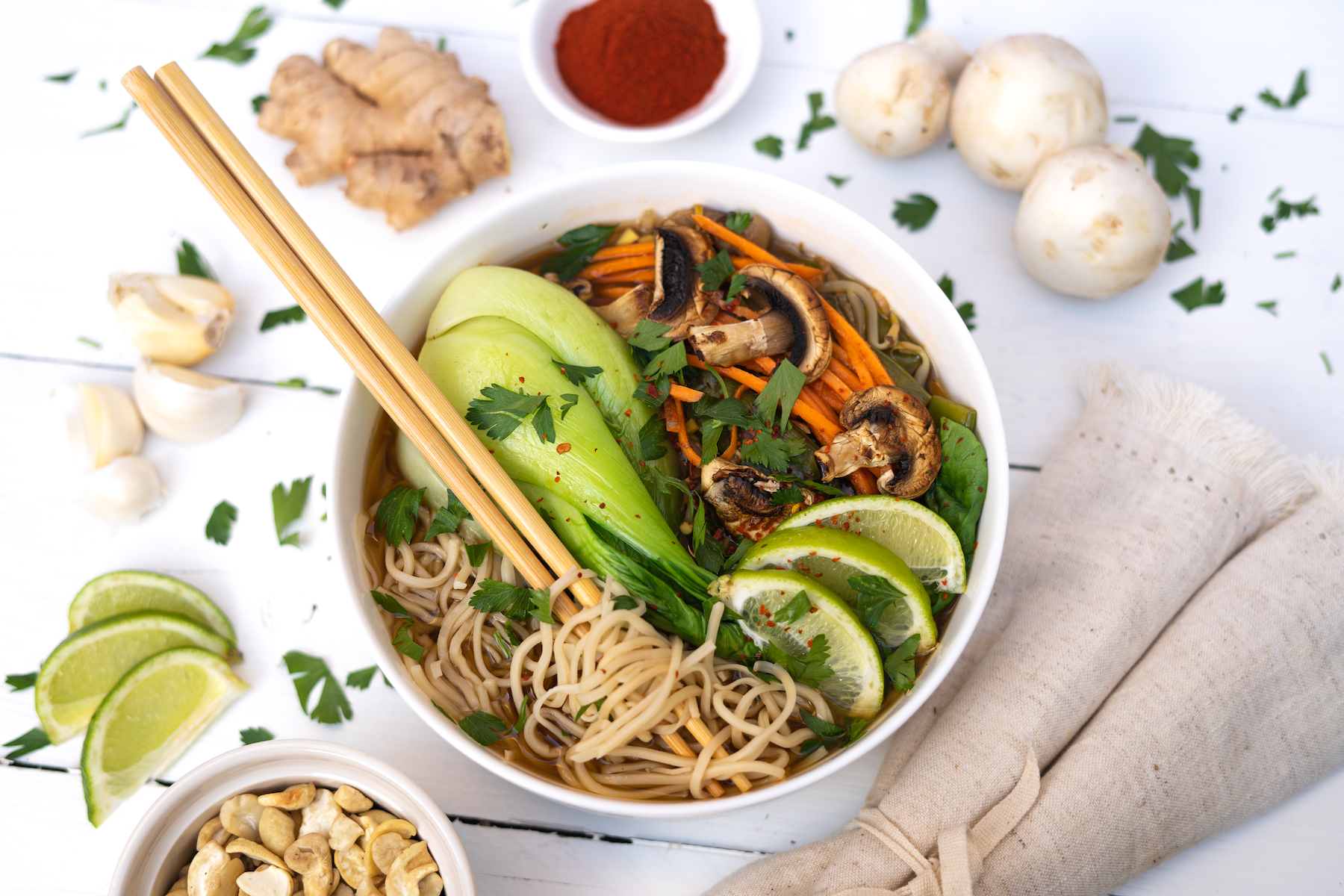 Rezept Serviervorschlag Miso Ramen Suppe mit Pak Choi