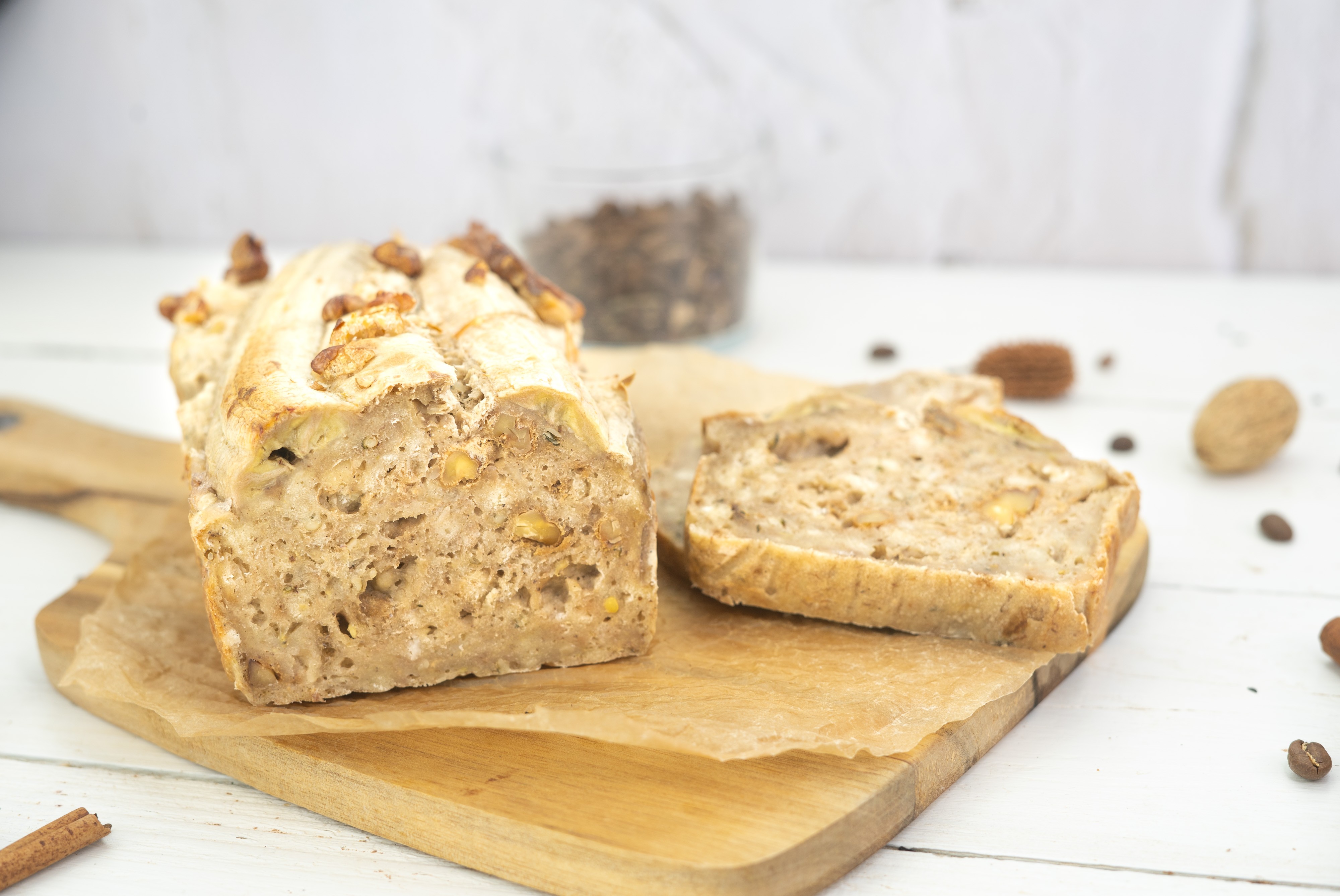 Rezept Serviervorschlag Bananen Walnuss Brot