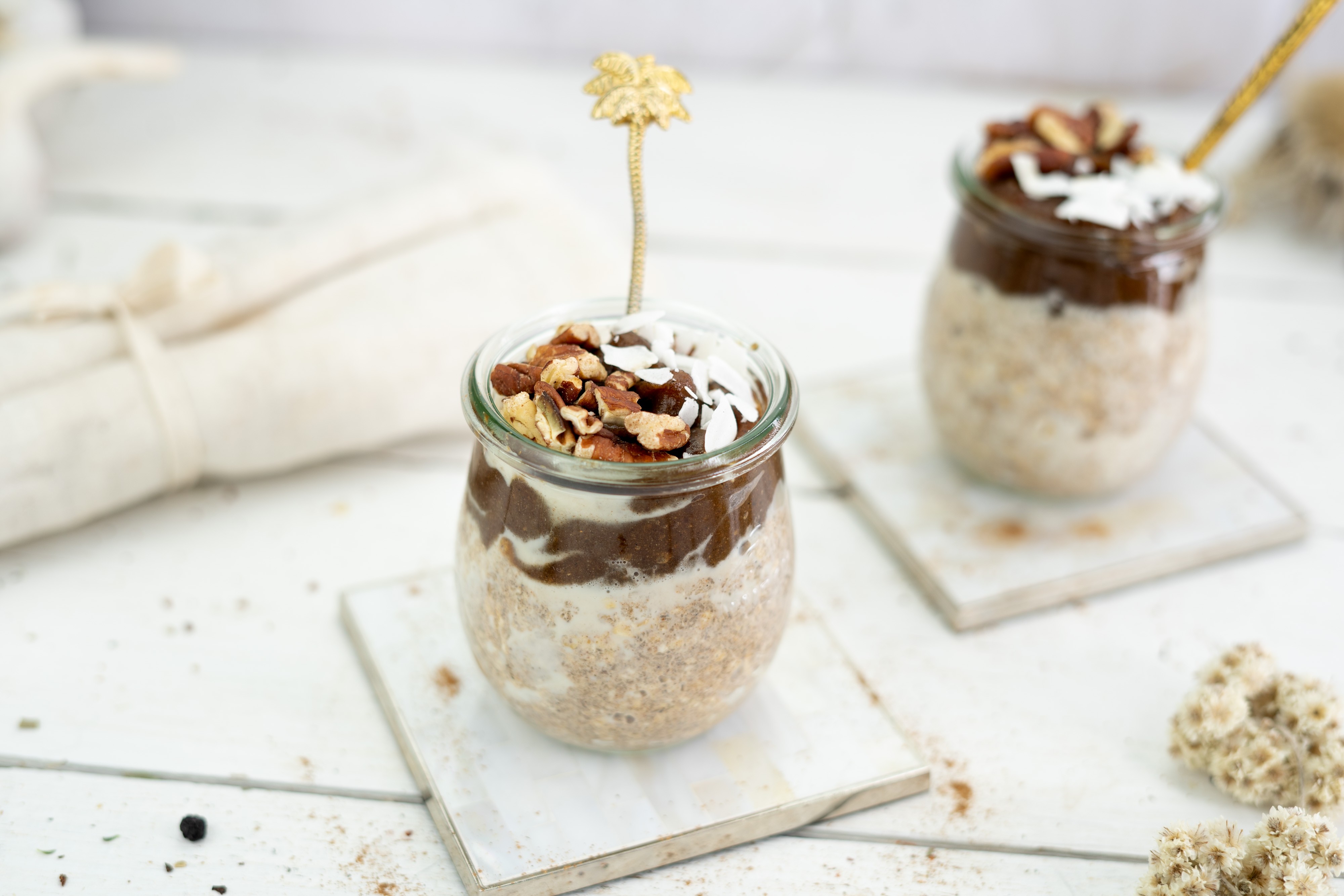 Rezept Serviervorschlag Karamell Zimt Overnight Oats