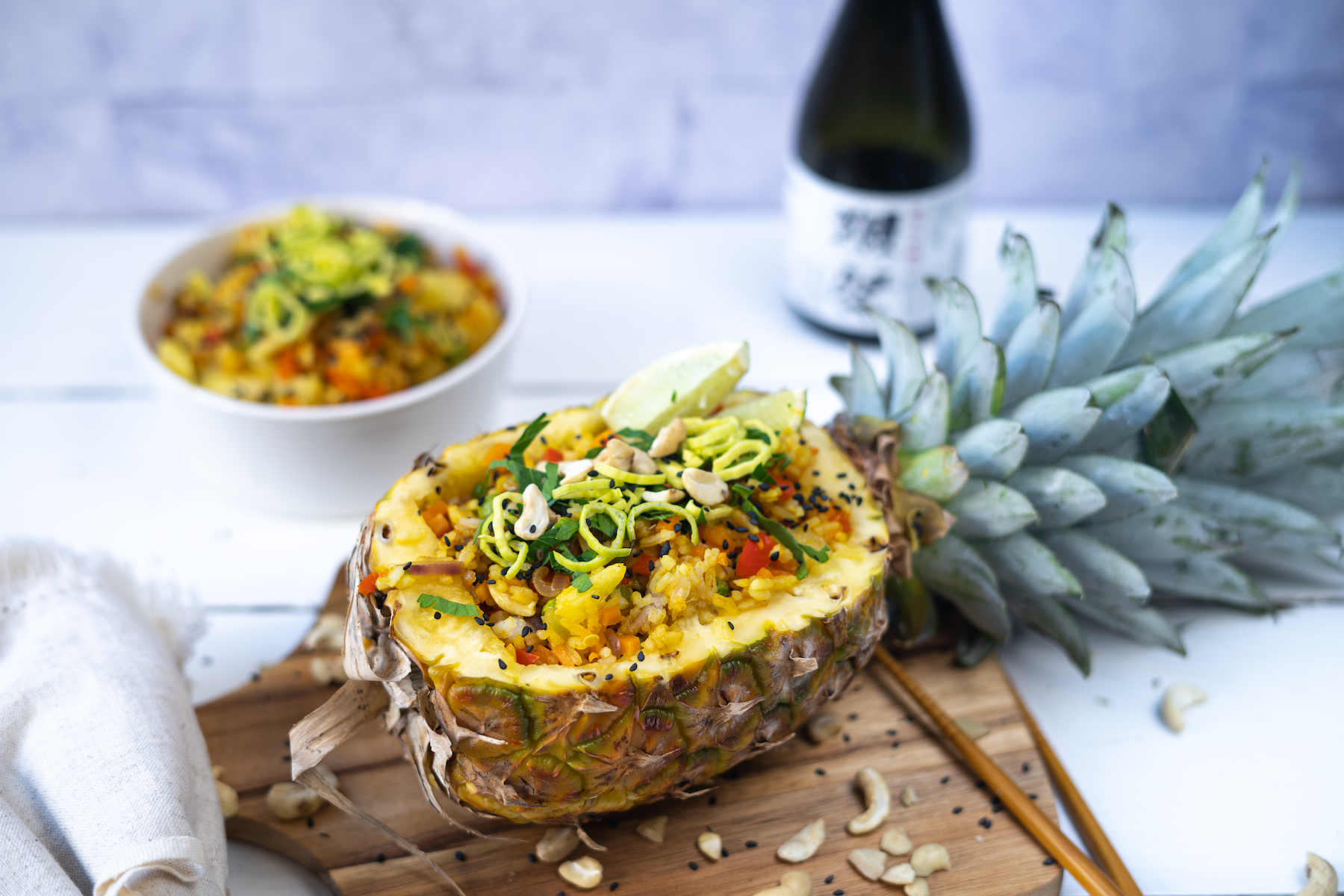 Rezept Serviervorschlag Gebratener Ananas Reis - Pineapple Fried Rice