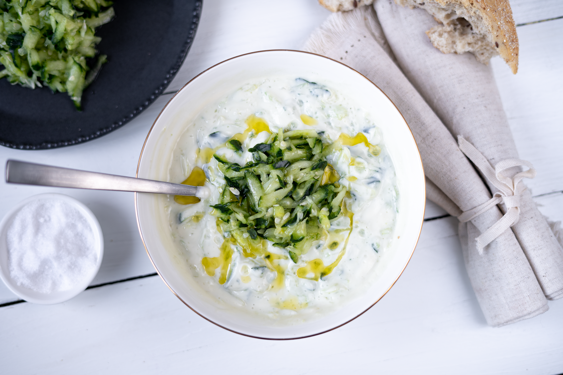 Rezept Serviervorschlag Cremiges griechisches Tzatziki