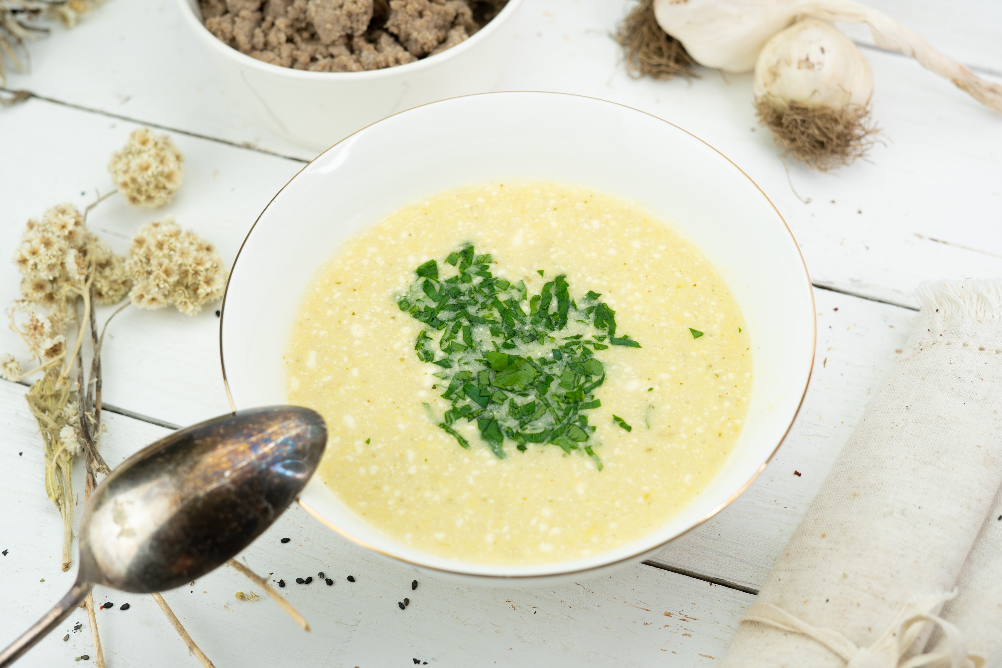 Rezept Serviervorschlag Steirische Schwammerlsuppe