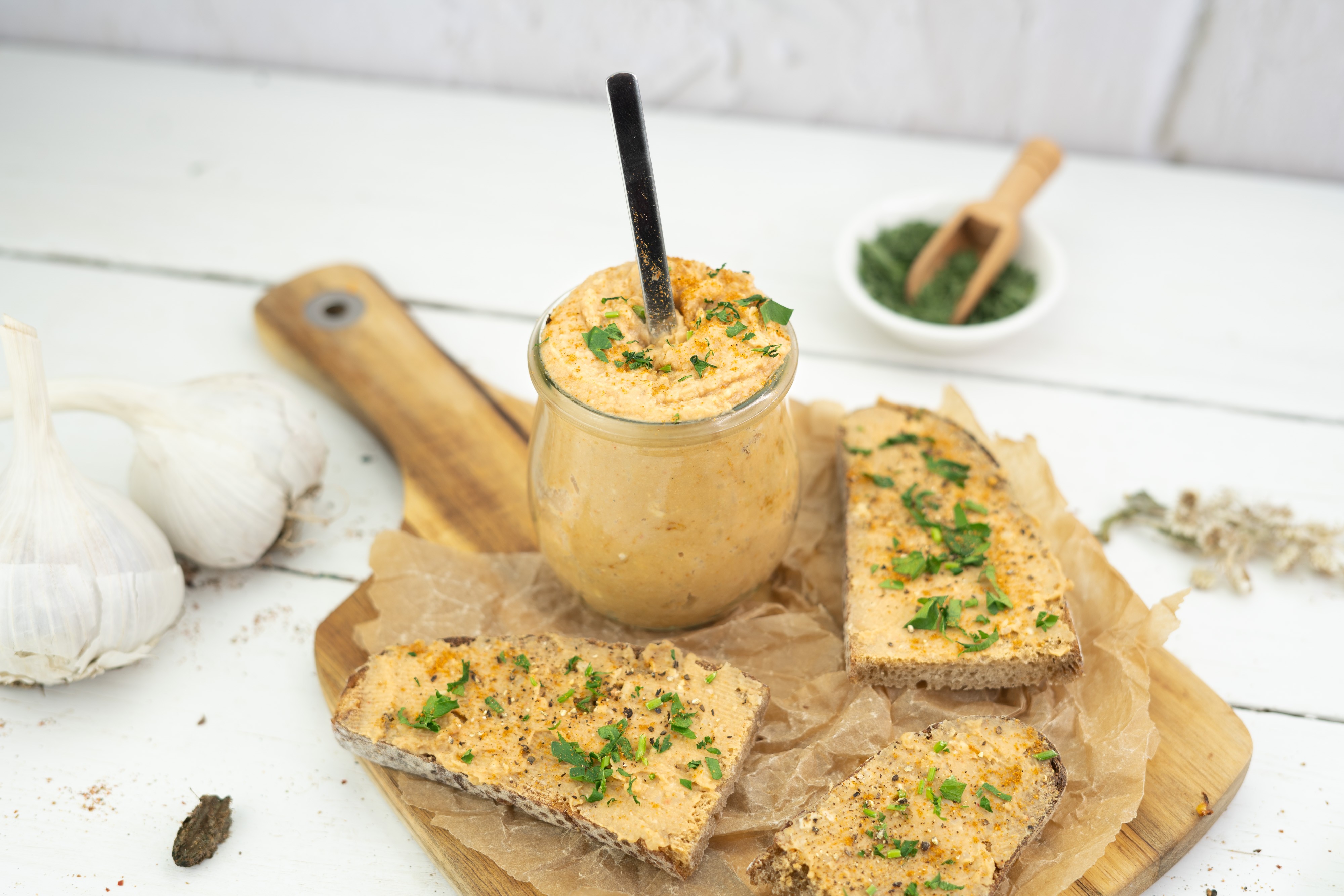 Rezept Serviervorschlag Würziger Miso Bohnen Dip