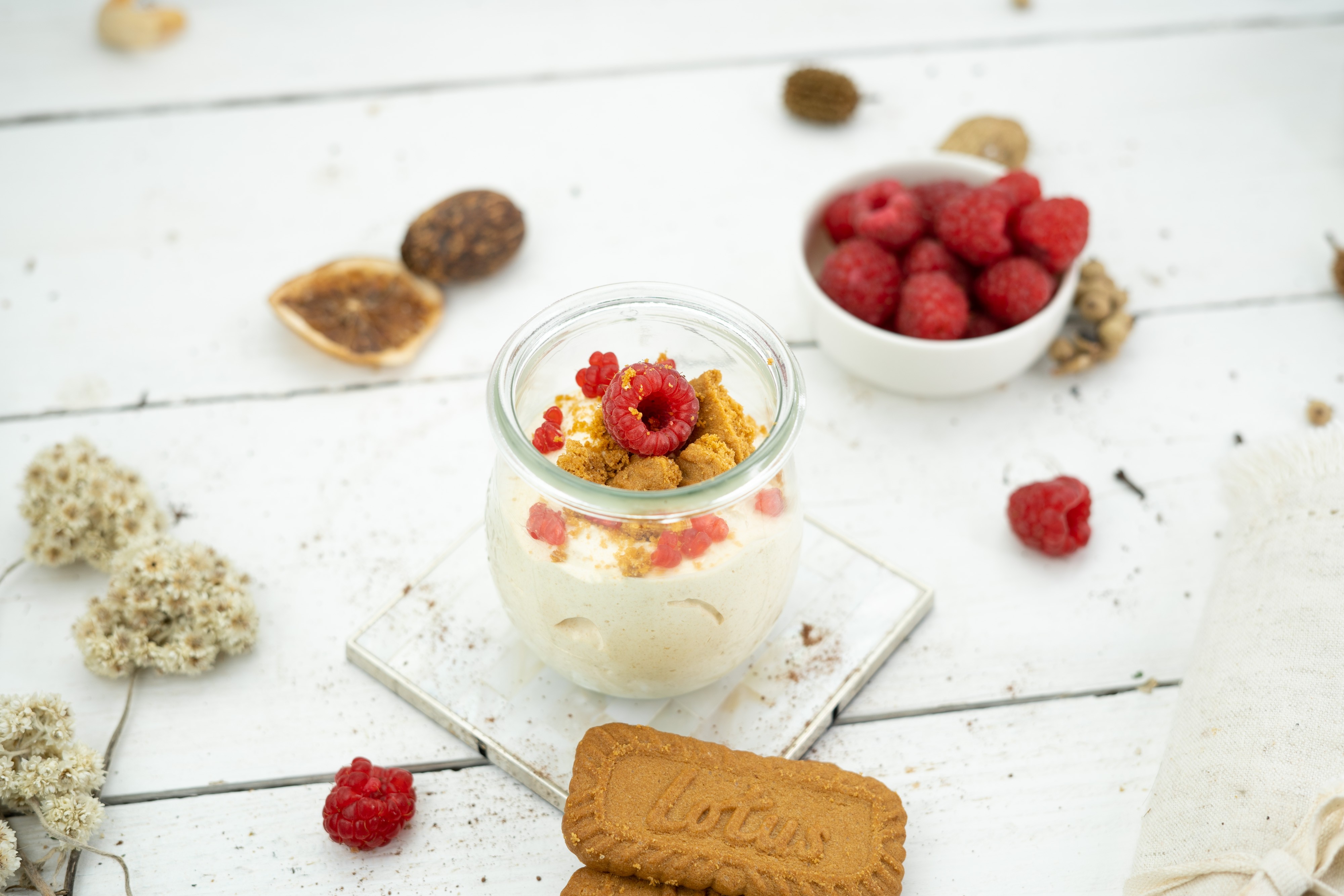 Rezept Serviervorschlag Spekulatius Amaretto Creme im Glas 