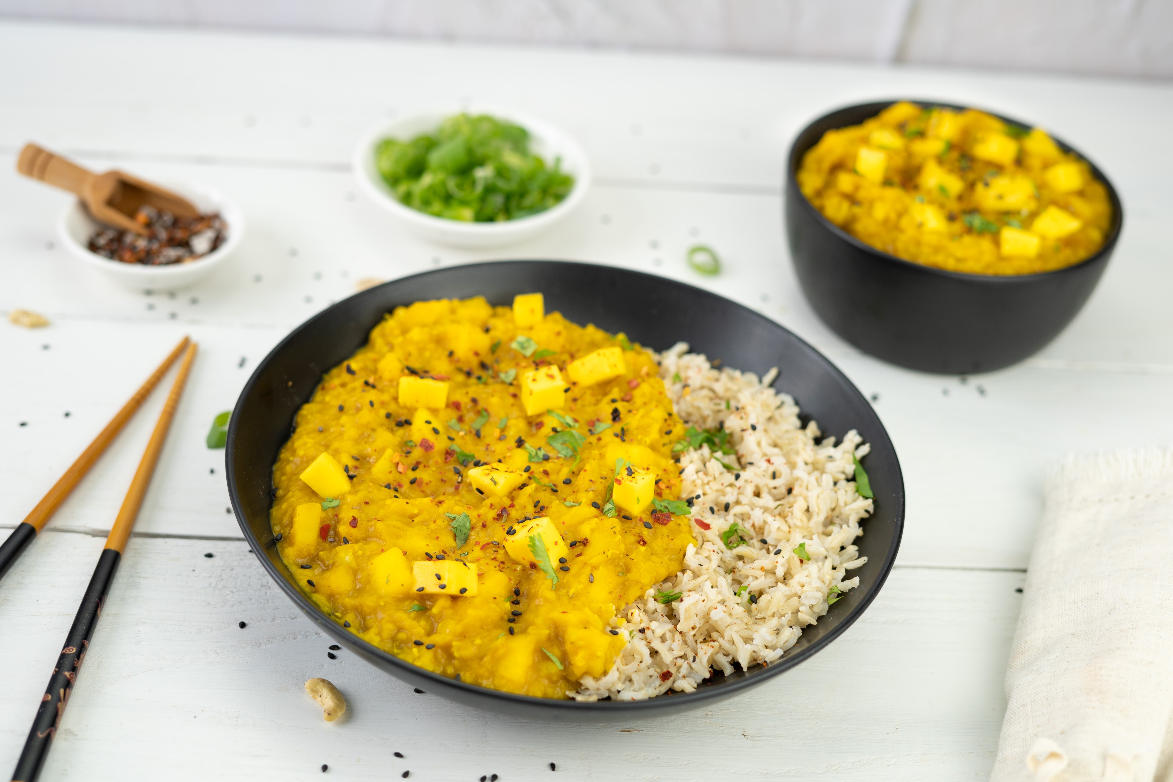 Rezept Serviervorschlag Cremiges Mango Linsen Dal