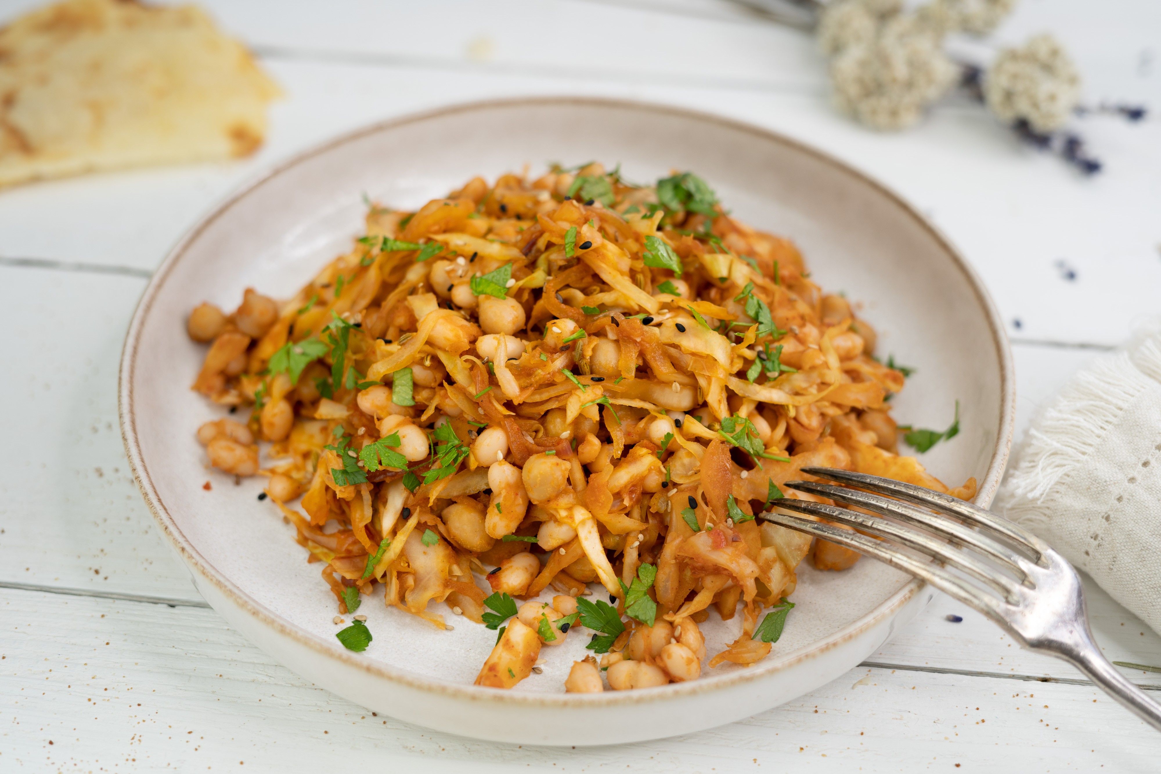 Rezept Serviervorschlag Italienischer Kraut Bohnen Eintopf mit Fenchelsamen