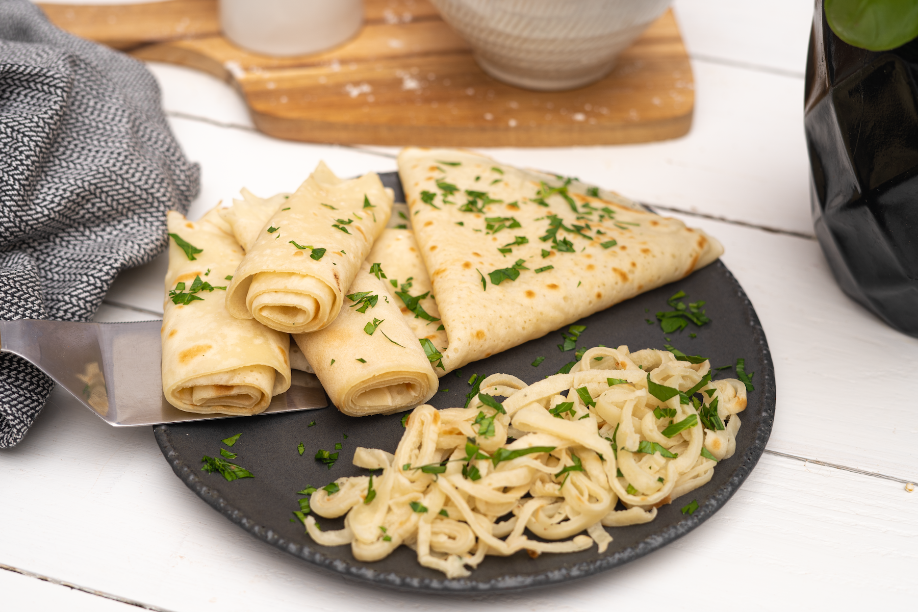 Rezept Serviervorschlag Vegane Pfannkuchen