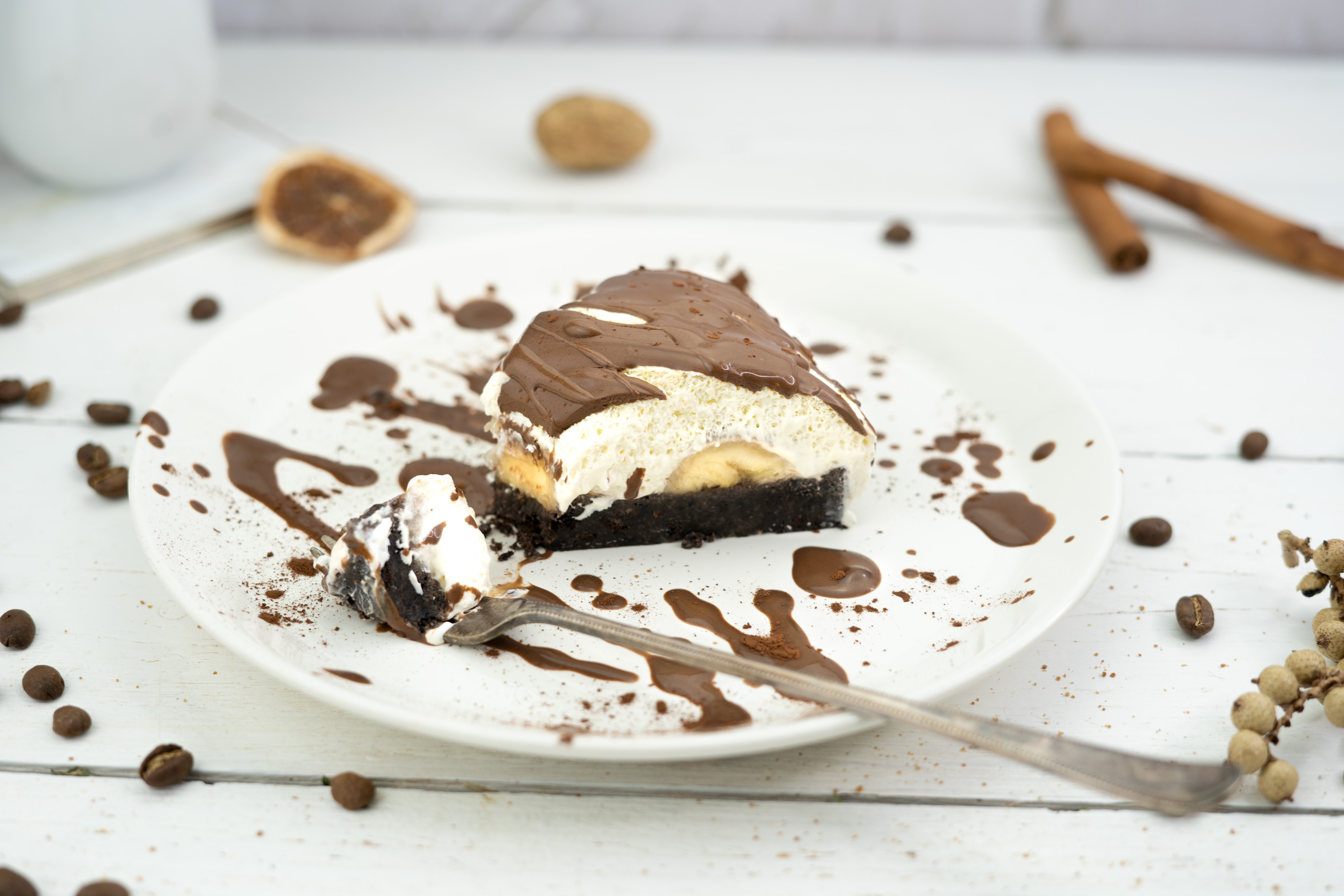 Rezept Serviervorschlag Schoko Bananen Torte ohne Backen