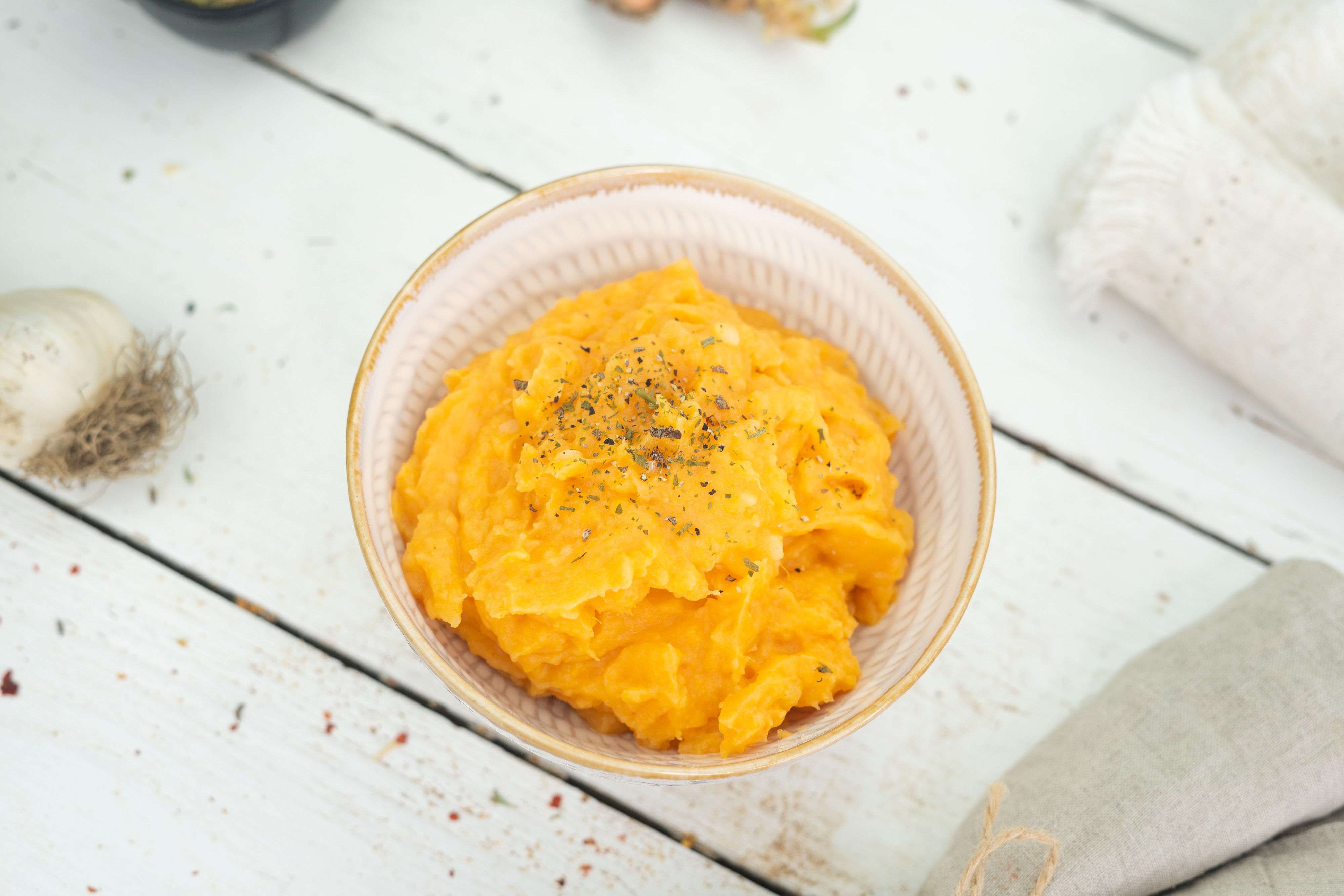 Rezept Serviervorschlag Einfaches Süßkartoffelpüree