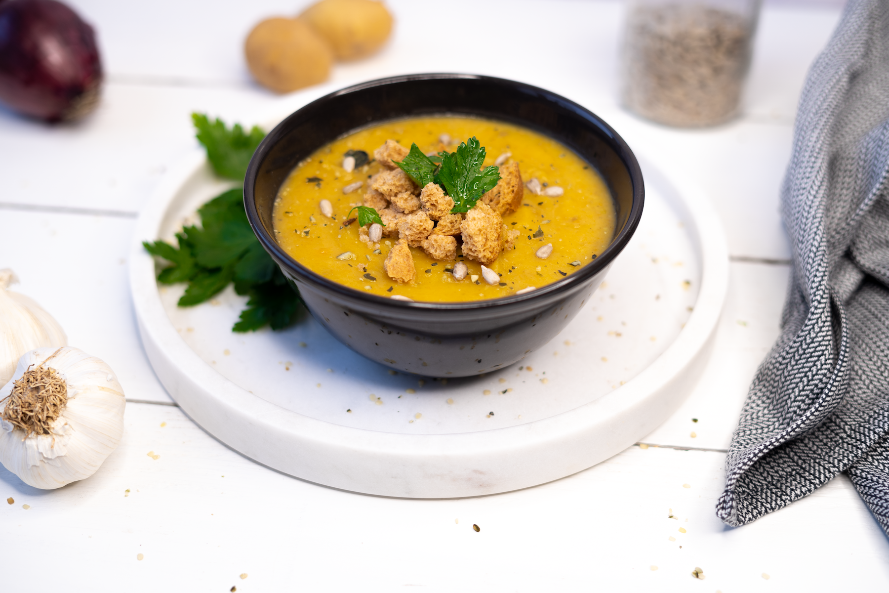 Rezept Serviervorschlag Cremige Kartoffelsuppe