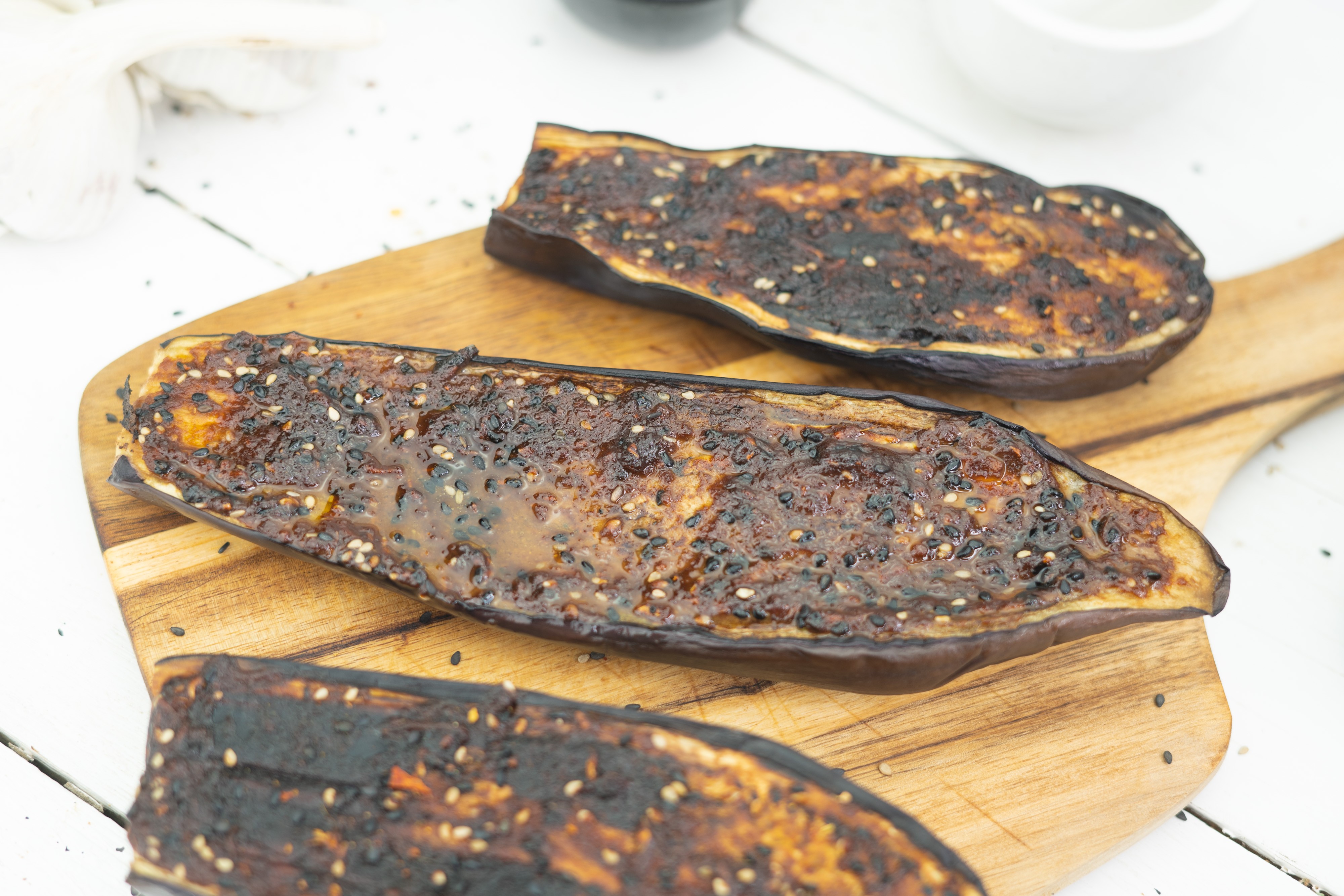 Rezept Serviervorschlag Nasu Dengaku - marinierte Miso Melanzani 