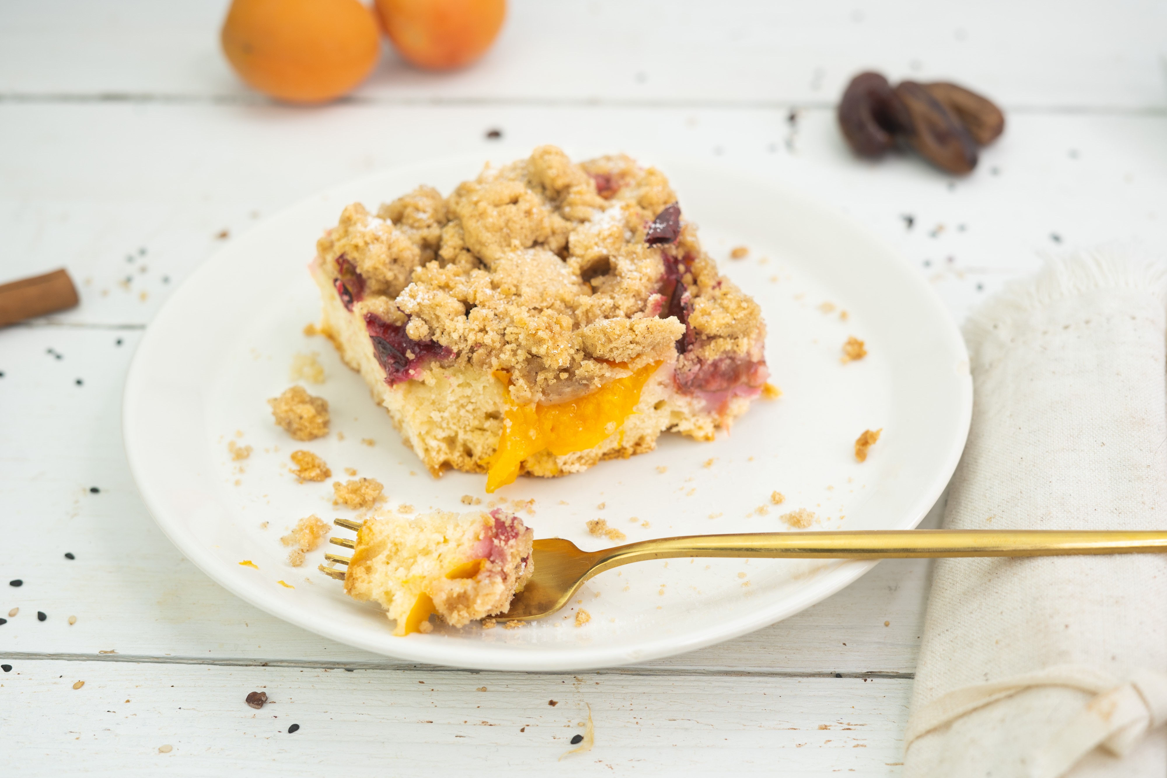 Rezept Serviervorschlag Zwetschgen Marillen Streusel Kuchen