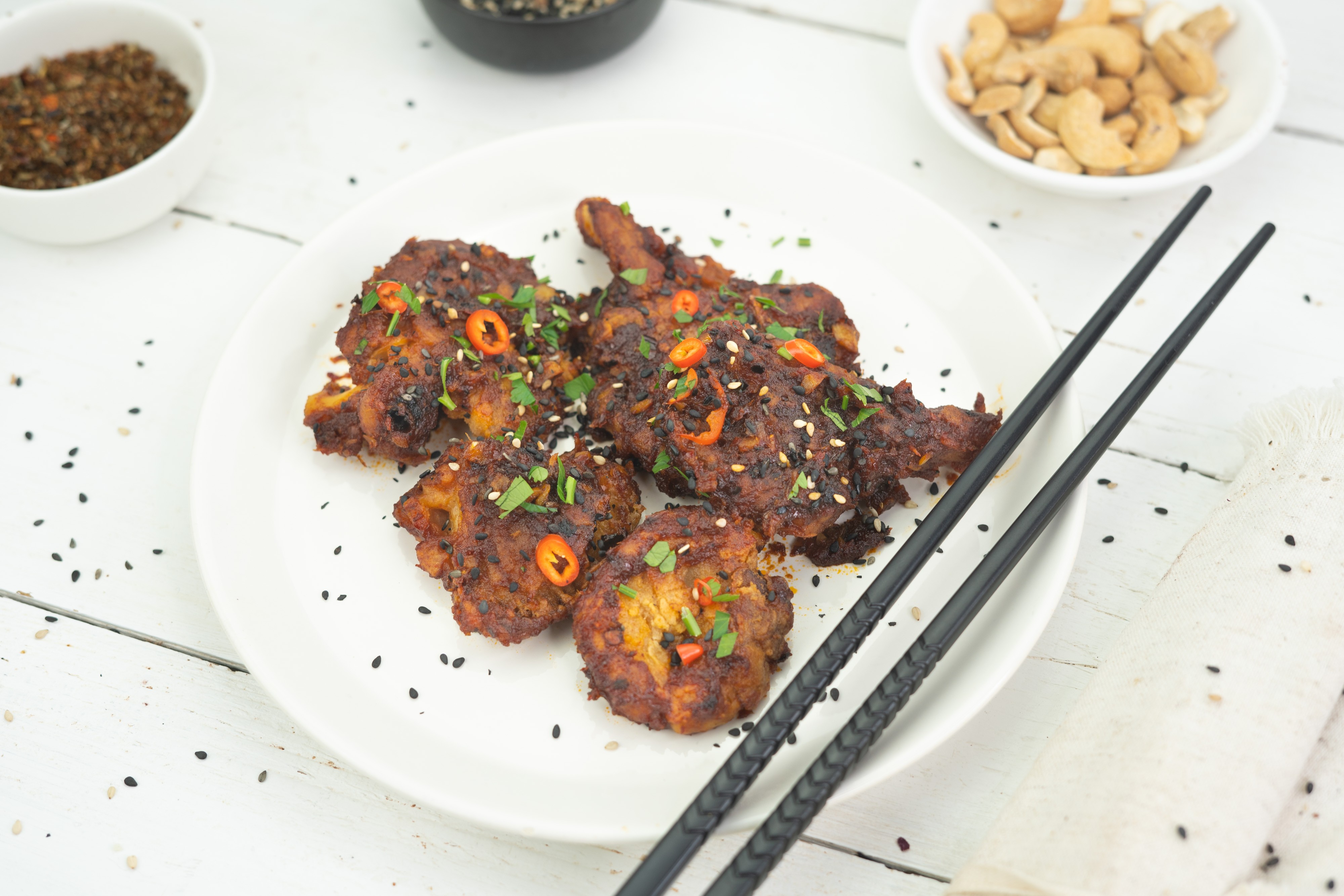 Rezept Serviervorschlag Falsches Koreanisches Austernpilz Hühnchen 