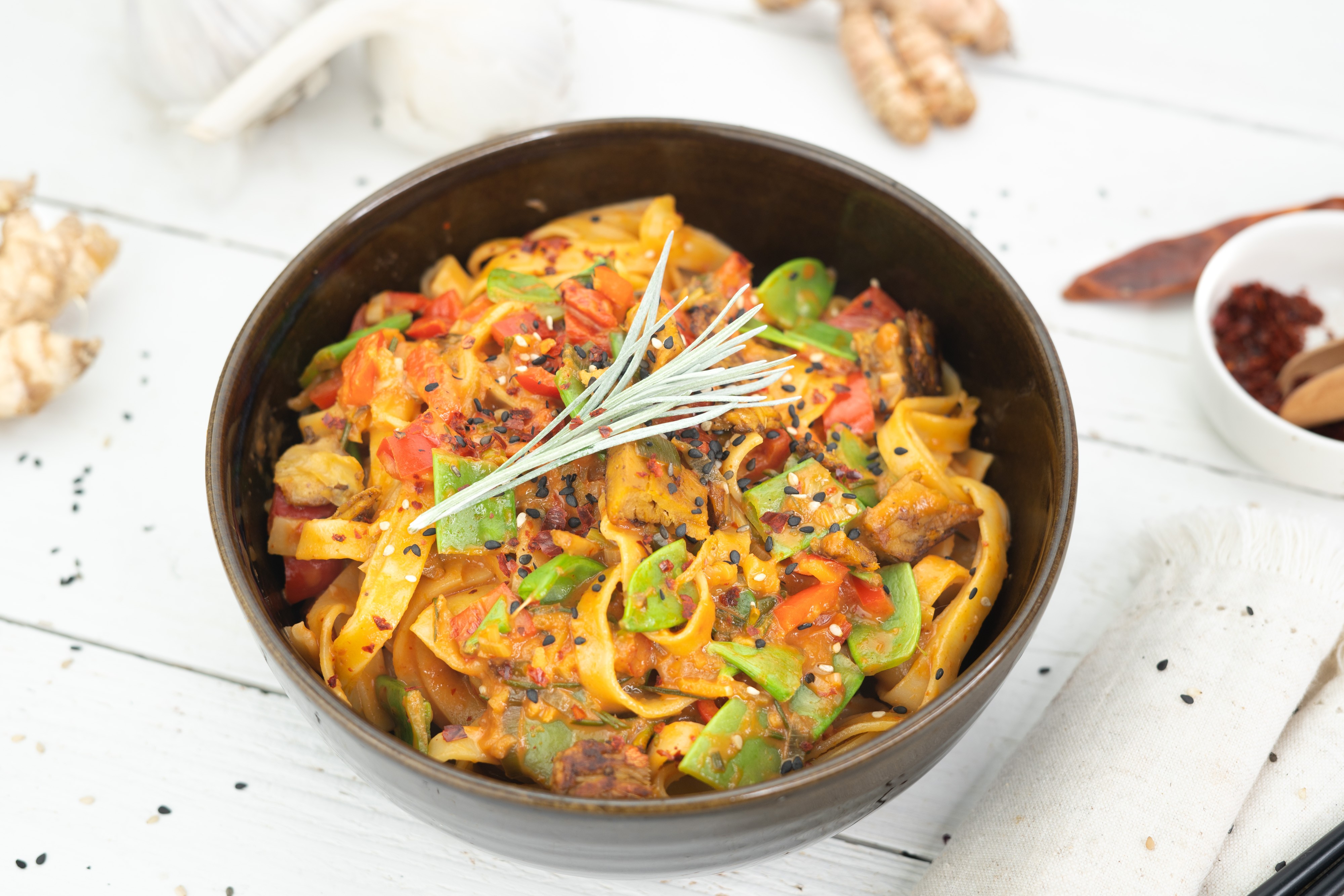 Rezept Serviervorschlag Thai Curry Nudeln