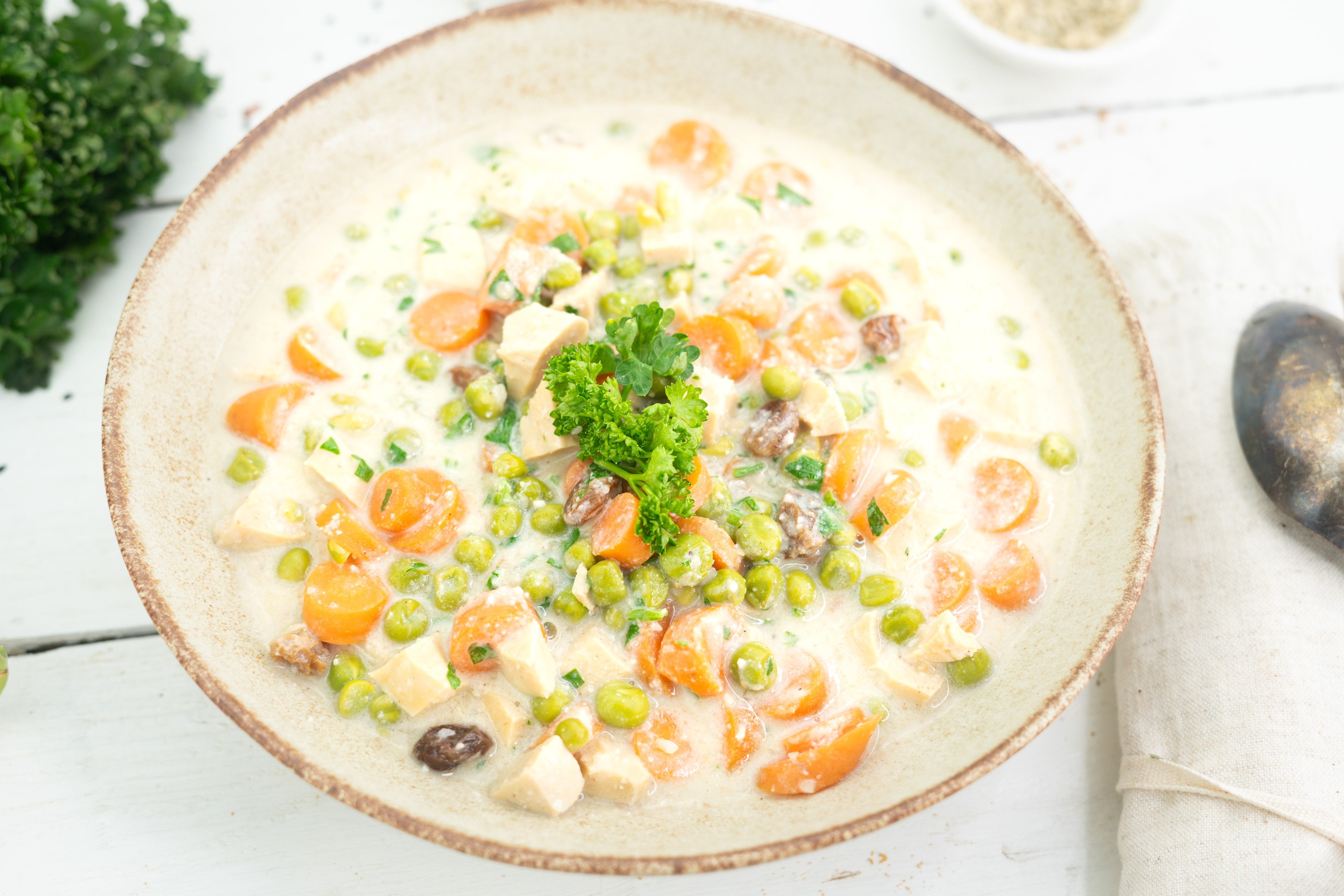 Rezept Serviervorschlag Falsches Hühnerfrikassee