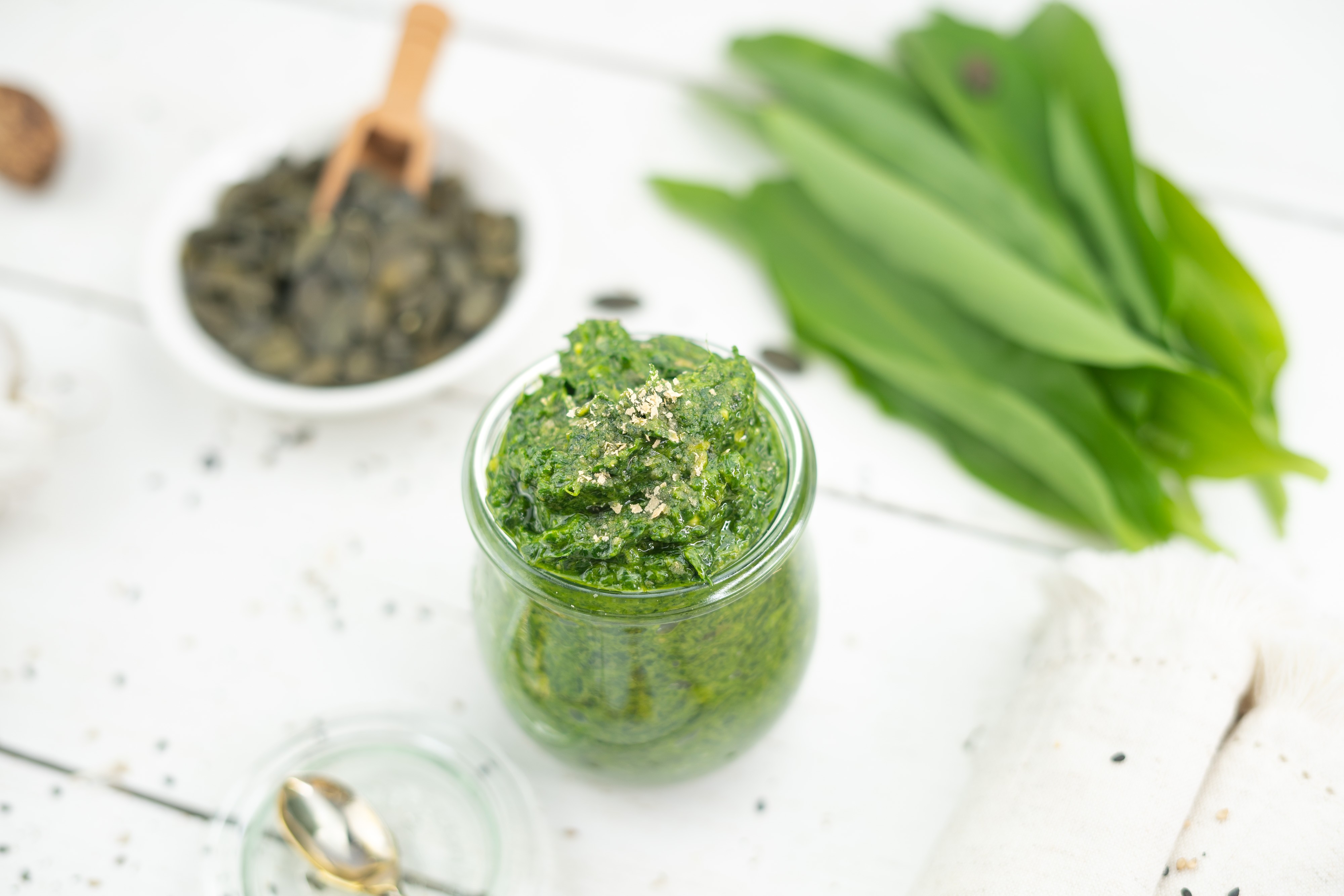 Rezept Serviervorschlag Würziges Bärlauch Pesto