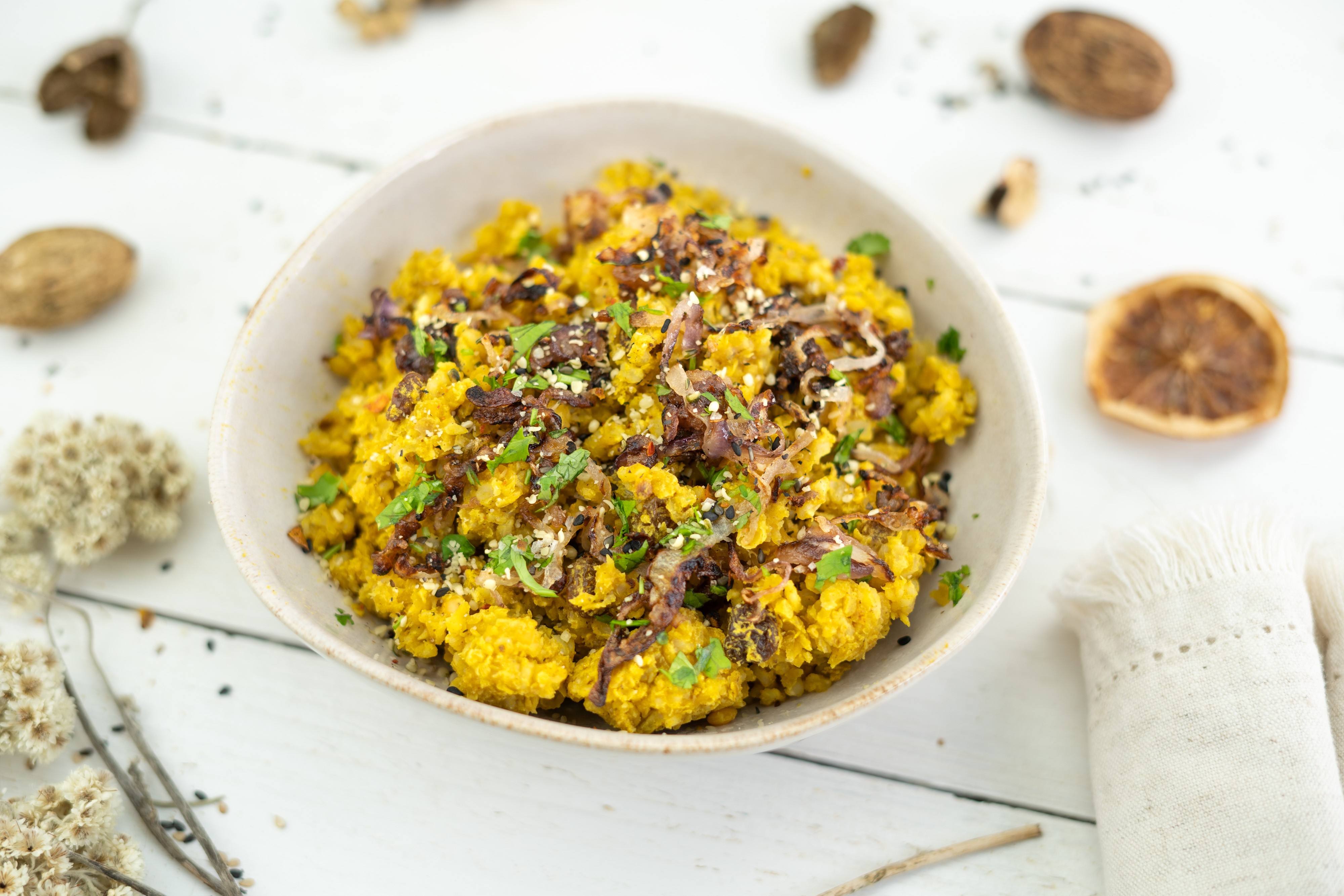 Rezept Serviervorschlag Arabischer Linsenreis - Mejadra