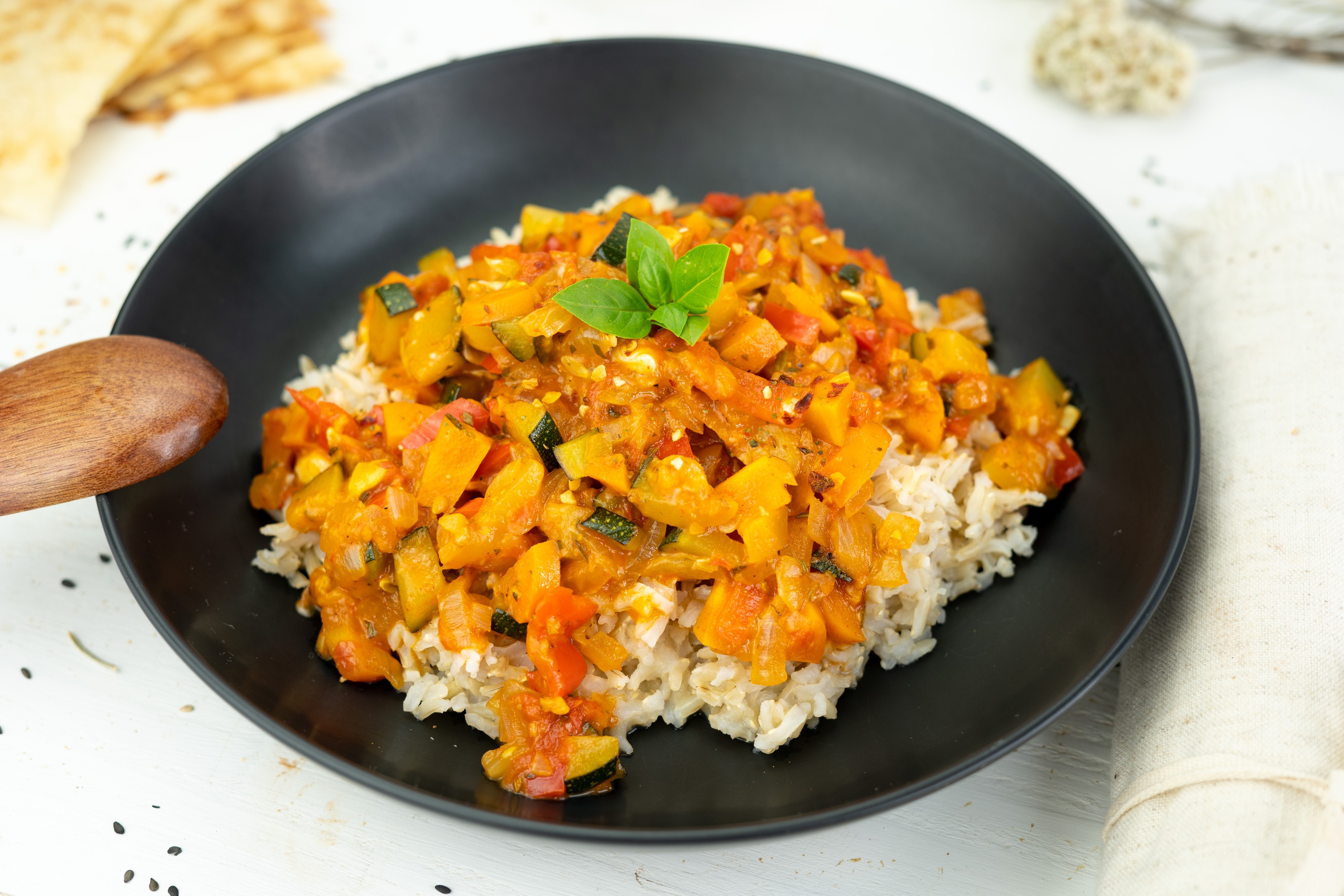 Rezept Serviervorschlag Schnelle Zucchini Reis Pfanne