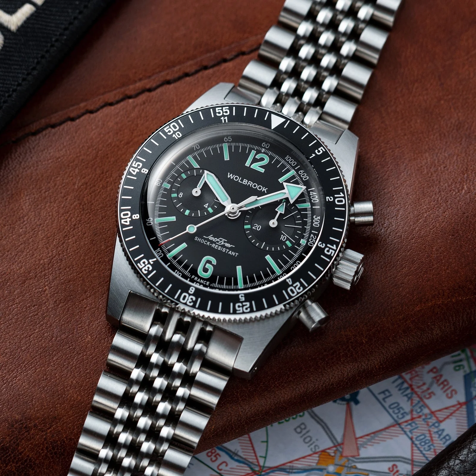 Modern Wolbrook JetFlyer dial close up