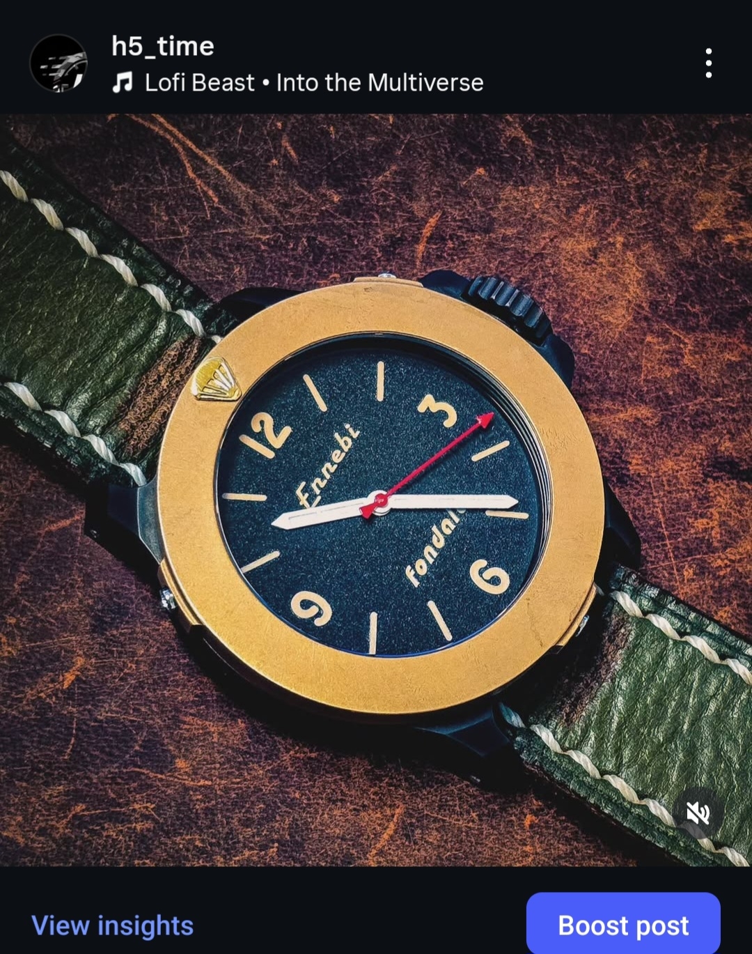A couple more photos of the Ennebi Fondale 44mm Titanium. It came with a bronze bezel option that gave the watch a completely different look. The cross insert on the crown is gold. Ennebi is built tough,with rugged looks,  but has refined touches that make it a masterpiece. 