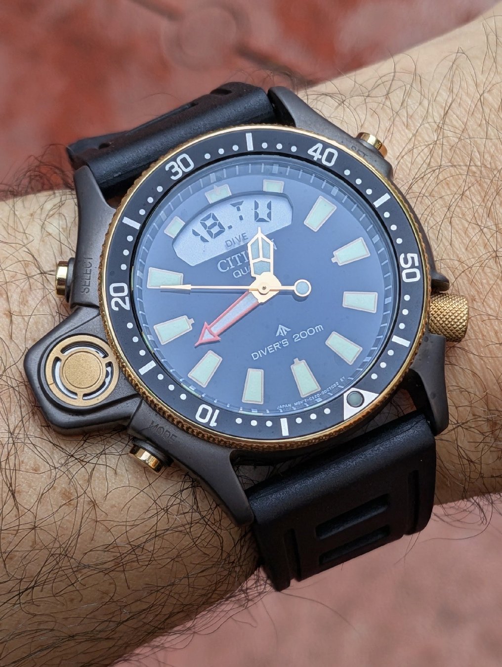 Citizen Promaster Aqualand 40th anniversary edition on a black ISOfrane strap