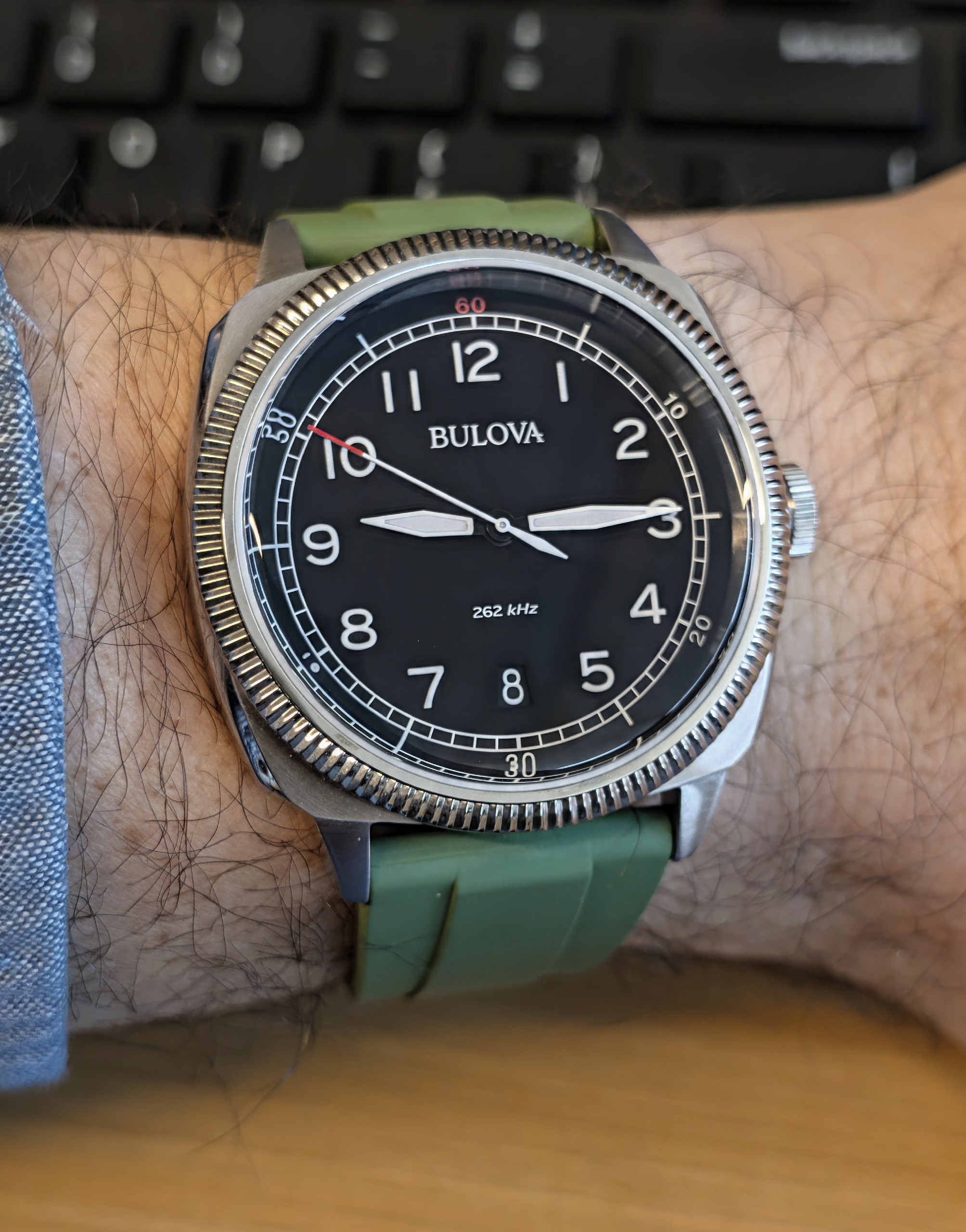 Bulova Military UHF 96B230 on a Straphabit deployant FKM strap.