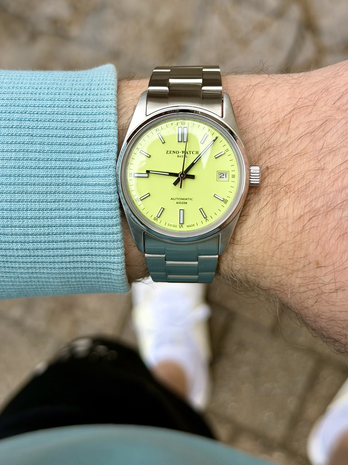 My Zeno Watch Basel Pistachio with the 50yrs old AS5206 movement for Saturday 