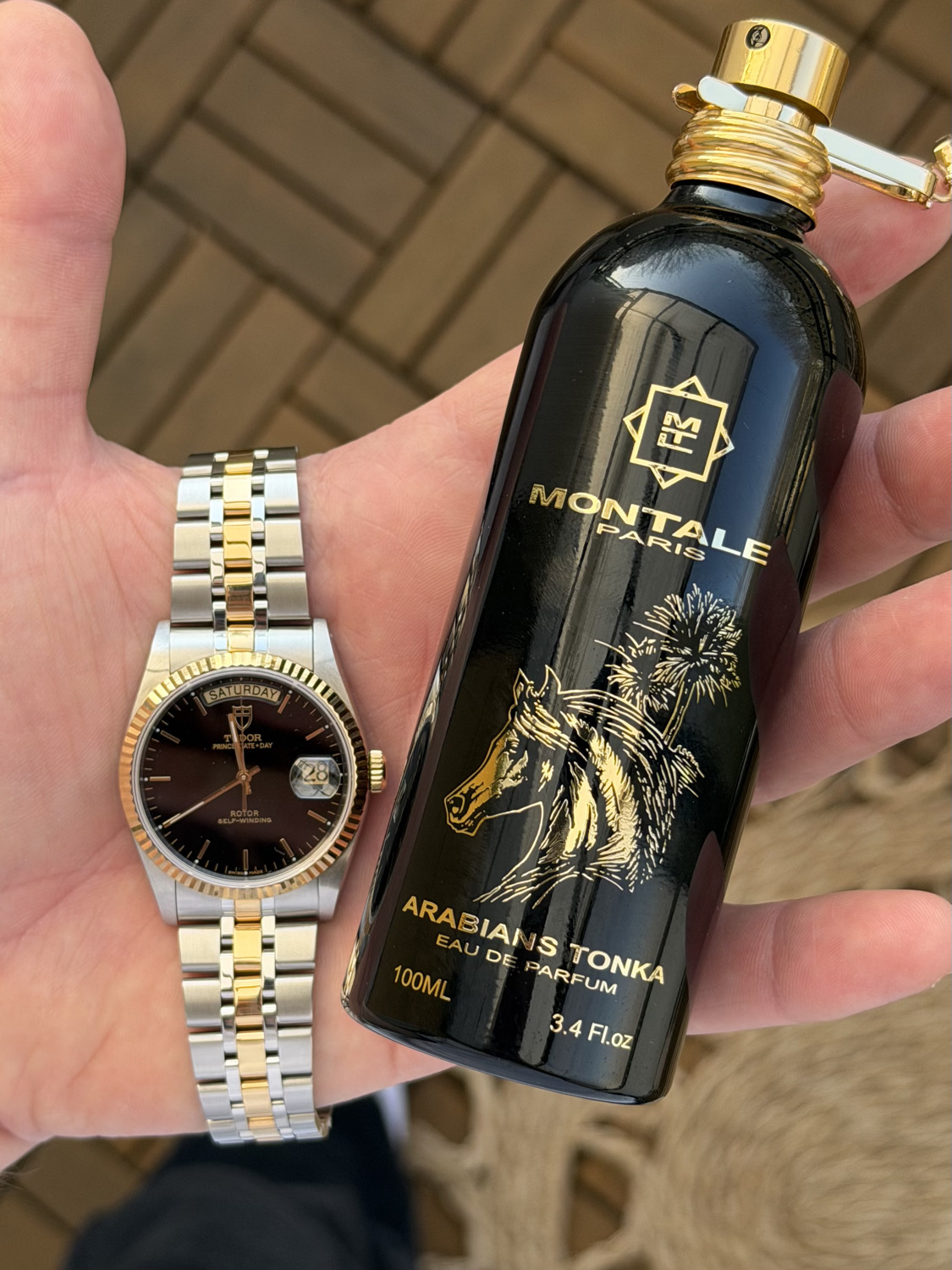 Watch and perfume for the day 
