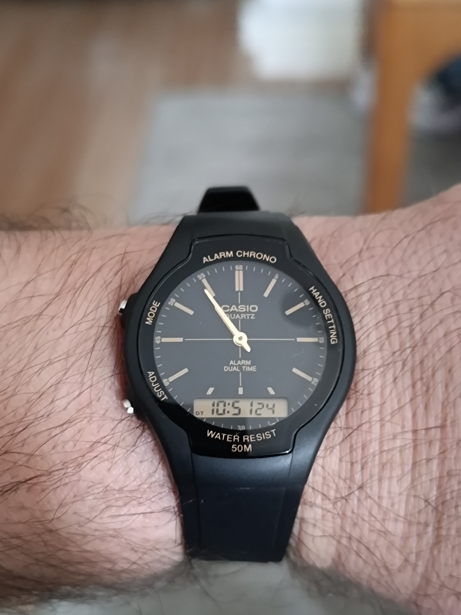 Today I’m featuring the Casio AW-90H, a vintage-inspired yet timeless hybrid watch that combines analog elegance with digital functionality.
🔹 Watch Specs (Casio AW-90H):
Model: AW-90H (Module 5156)
Movement: Quartz (Japan Mov’t)
Display: Analog + Digital dual time
Functions: Alarm, Chronograph, Stopwatch, Hand Shift, Dual Time
Case: Resin with Stainless Steel back
Strap: Black resin
Water Resistance: 50m (5 BAR)
Crystal: Resin Glass
Origin: Cased in China, Japan Movement
The Casio AW-90H is perfect for watch enthusiasts who appreciate practicality, nostalgia, and affordable reliability.