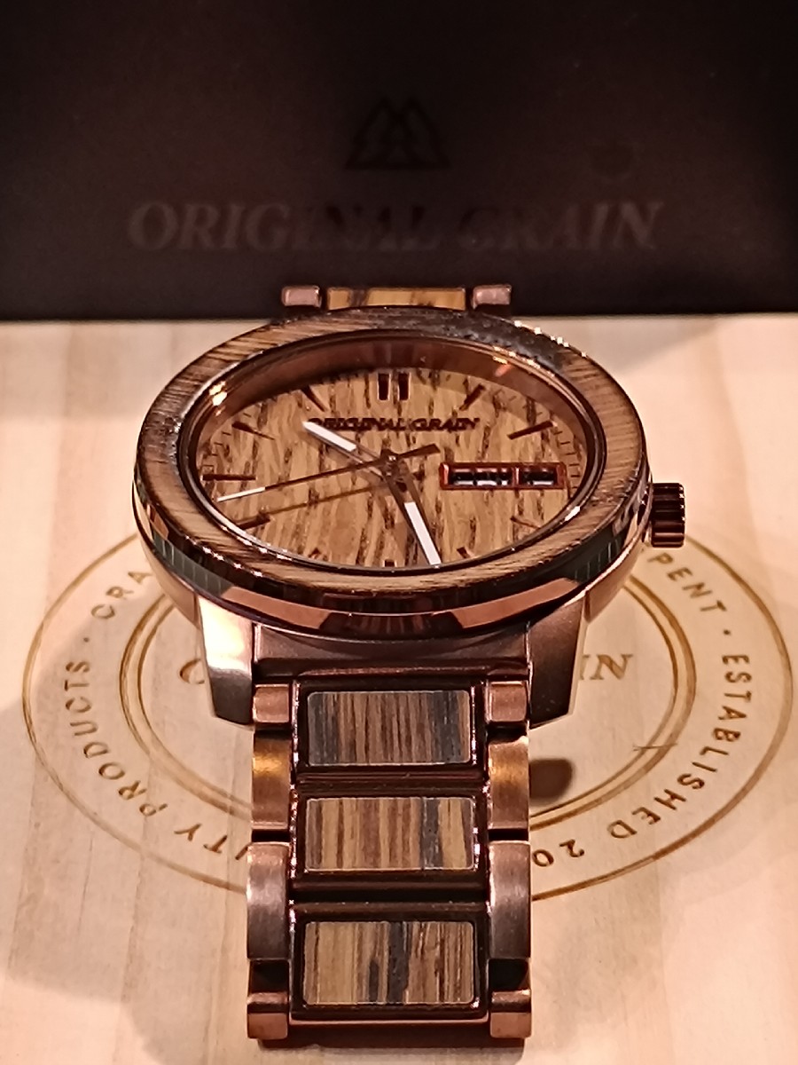 Today’s timepiece is a true work of art: the Original Grain Zebrawood & Steel, a watch that fuses natural wood elements with precision stainless steel craftsmanship. 🌳✨

This eco-luxury watch embodies sustainability and style, offering a unique aesthetic for watch lovers and collectors alike. Each piece of wood is hand-crafted and sustainably sourced, giving every watch a one-of-a-kind grain pattern — no two are ever the same.

🕰️ Watch Specs (AI-Generated Overview):

Brand: Original Grain

Model: Zebrawood & Steel (Barrel Collection)

Case Size: 42 mm

Case Material: Brushed stainless steel with genuine zebrawood inlay

Dial: Zebrawood pattern with minimalist markers

Movement: Japanese quartz (Day-Date complication)

Crystal: Mineral glass

Water Resistance: 5 ATM (50m)

Bracelet: Stainless steel and wood link combination

Sustainability: One tree planted for every watch sold 🌱


🎯 Why It’s Special:
The warmth of natural wood contrasts beautifully with the industrial tone of metal, creating a statement piece that feels both organic and modern. Perfect for casual wear or a refined look.

If you’re into unique watches, eco-friendly craftsmanship, or just love discovering independent watch brands, this one deserves your attention!
