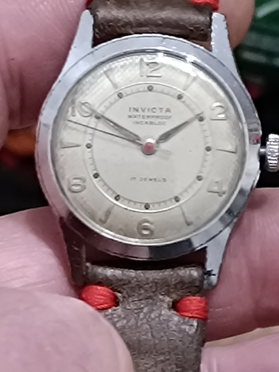Vintage Invicta Watch 
Anti-magnetic 
Swiss Made
Incabloc
17 jewels 
23317
Handmade strap (go easy,  I'm still learning)