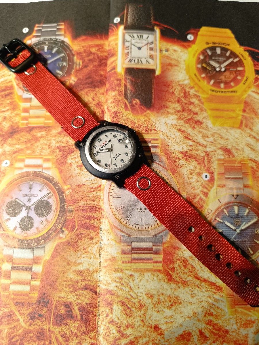 New strap for my Timex Expedition  
DIY watch strap
I'm quite happy with the result but I still need to improve on measurements and the burning part. LOL
For a 15 minutes DIY it's good enough. 