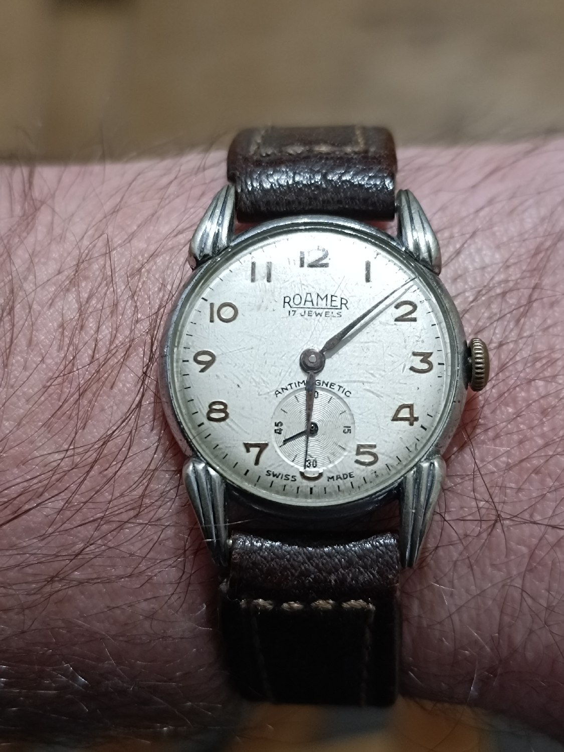 MY WOTD 
Vintage Roamer
17 Jewels 
Swiss Made 
Anti-magnetic 
Case back - 6174