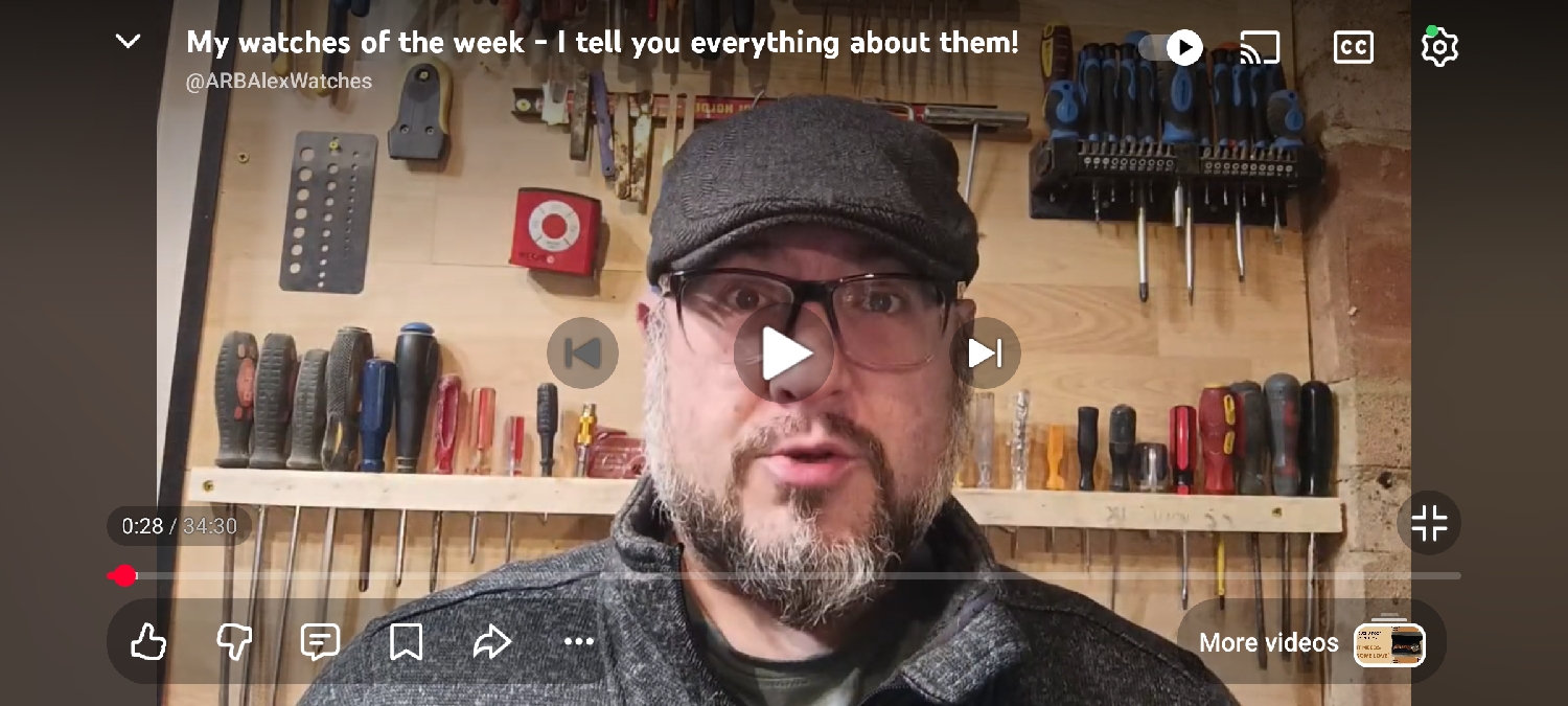 It's on fellas! Sorry, I forgot to make a proper thumbnail. Still learning! 
https://youtu.be/AJGQ_zxoAmg?si=Q_Feevich5Kkws6D
All my watches of the week are already here on Veloce but I talk a bit more about them on YT. 