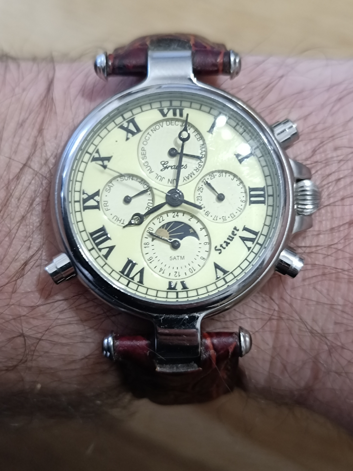 Stauer Graves 33 wristwatch - A homage to Patek and Piguet commissioned pocket watch masterpiece - Stauer replicated a 1933 pocket watch single piece built for Henry Graves by Patek Philippe and Piguet with 24 complications. Recently bought in an auction for $24000000. 