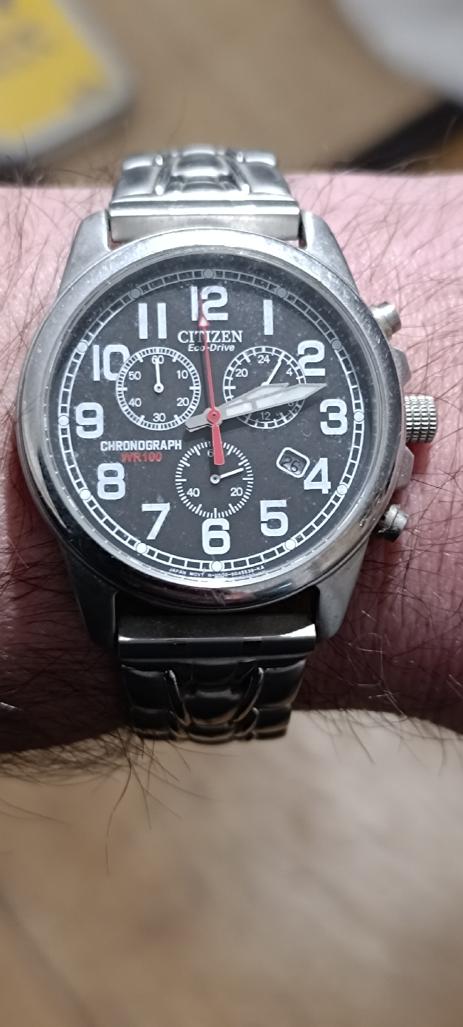 A piece of art from Japan. The Citizen Eco-drive Chronograph WR100 also known as Chandler. I'm curious. Is the name Chandler a way for Citizen to associate the Eco-drive wristwatch line to a source of light or is it just some kind of marketing strategy? 