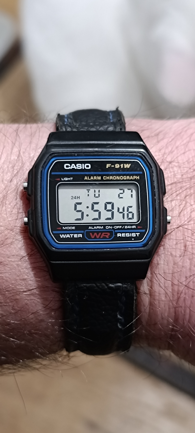 The iconic Casio F-91W wristwatch - The ultimate Rockstar - It's the most sold watch in history with over 100 million pieces sold worldwide. Simple, durable and extremely affordable. Every watch collector should have one! 